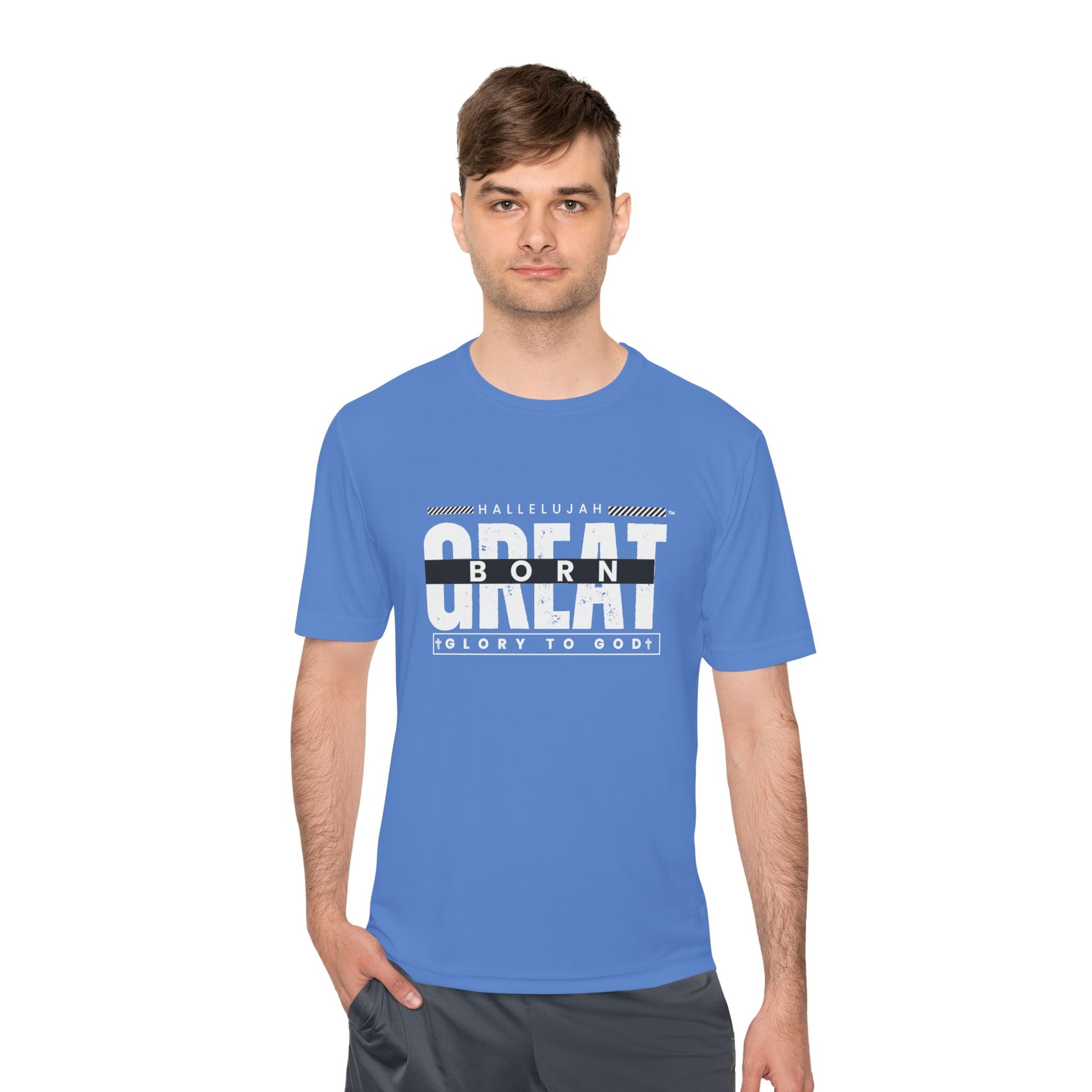 Inspirational Unisex Moisture Wicking Tee - 'Born Great' Design