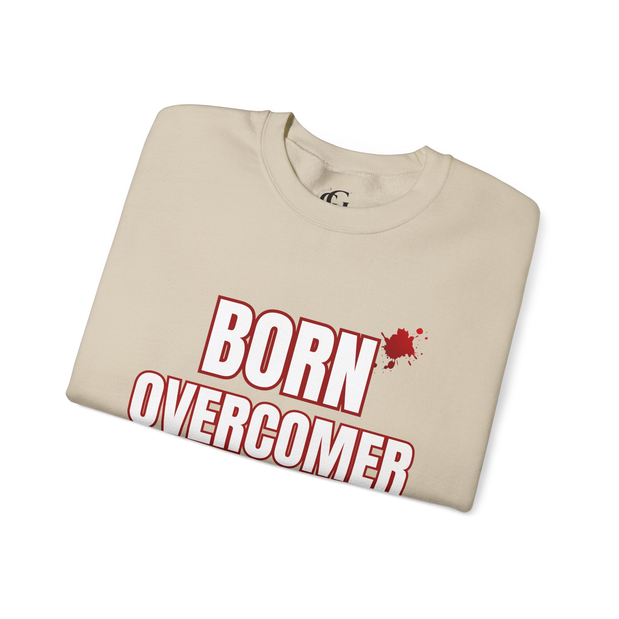 Collection of Born Overcomer Unisex Heavy Crewneck Sweatshirt - Motivational Casual Wear in a gallery layout
