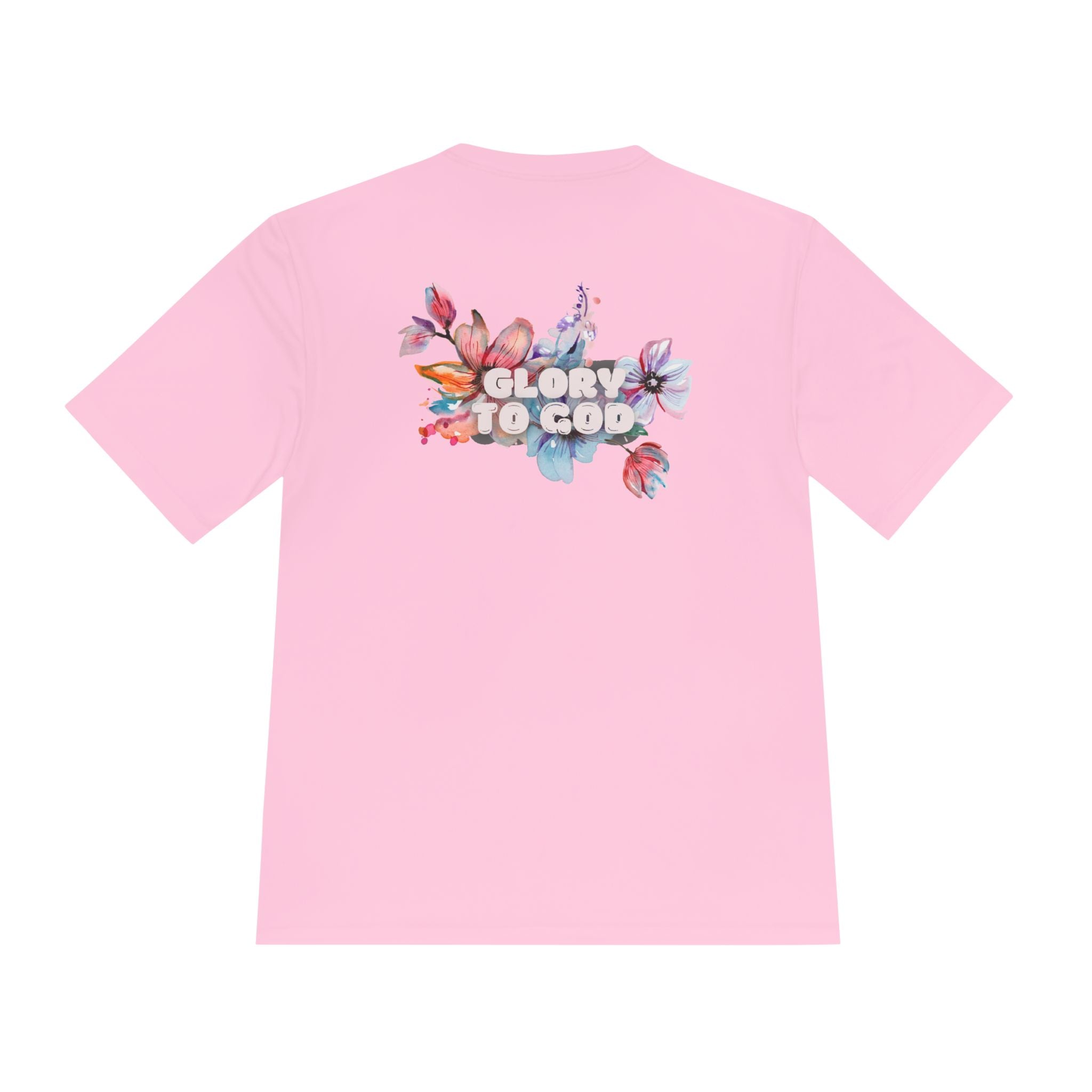 Collection of Women's Moisture Wicking Tee - 'Glory to God' Floral Design in a gallery layout