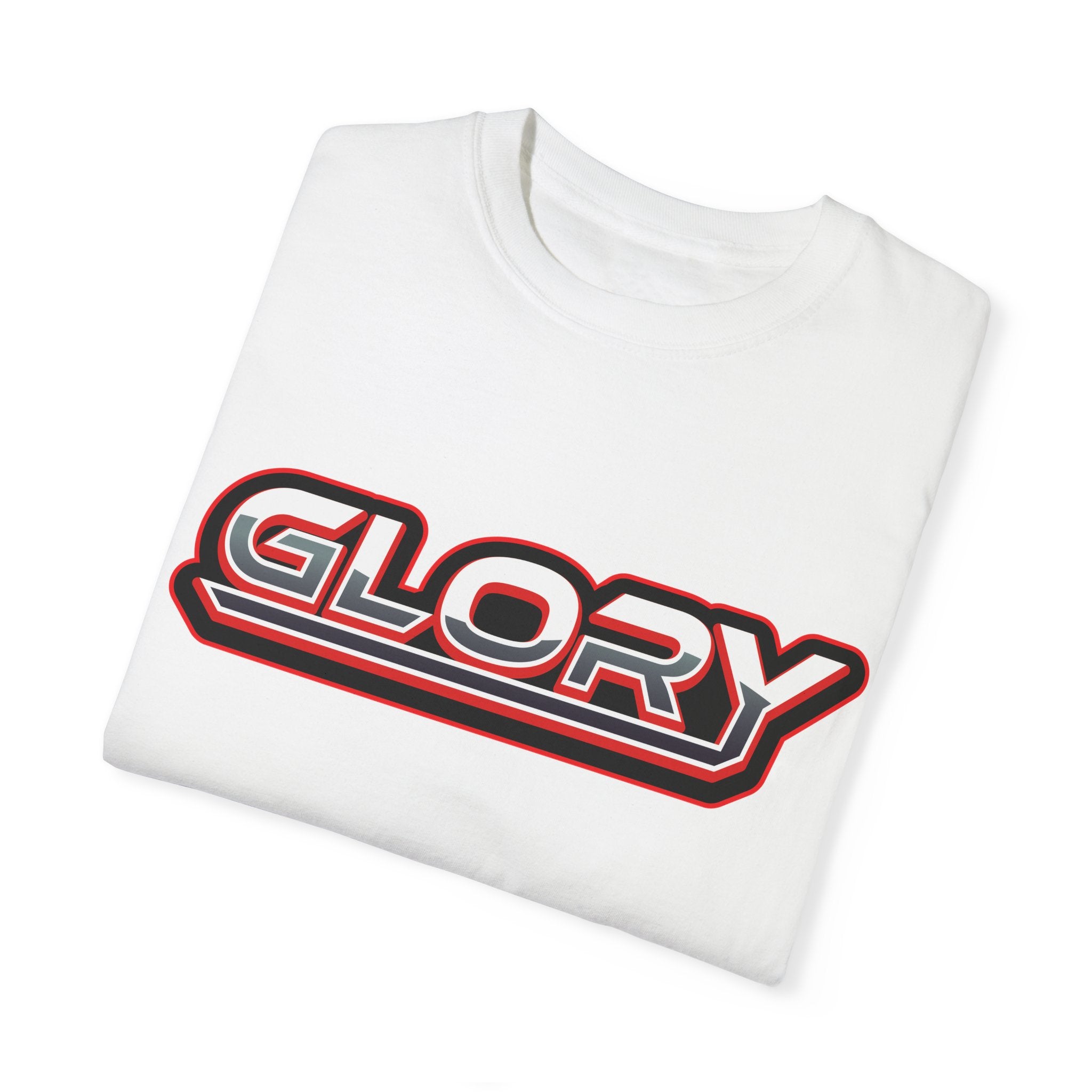 Collection of Unisex Garment-Dyed T-Shirt - 'GLORY' Graphic Tee for Everyday Wear in a gallery layout