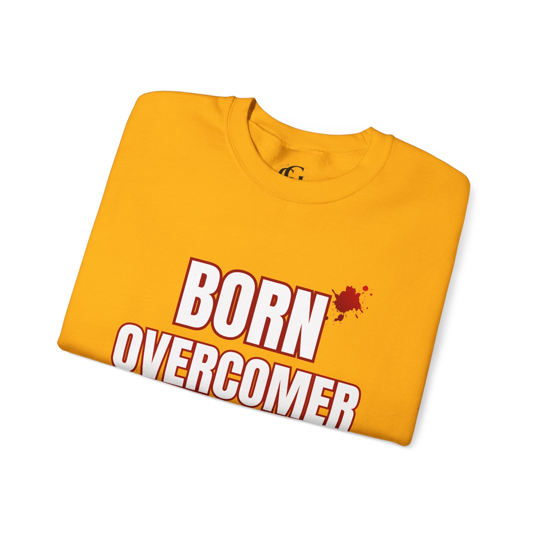 Collection of Born Overcomer Unisex Heavy Crewneck Sweatshirt - Motivational Casual Wear in a gallery layout