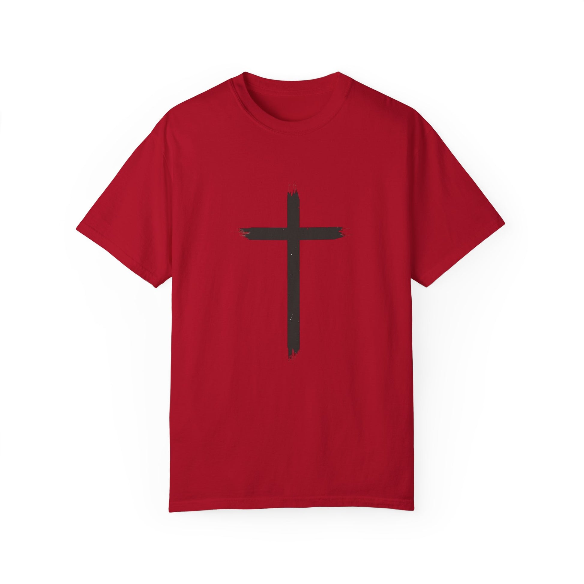 Unisex Garment-Dyed T-Shirt with Cross Design - Faith-Inspired Apparel