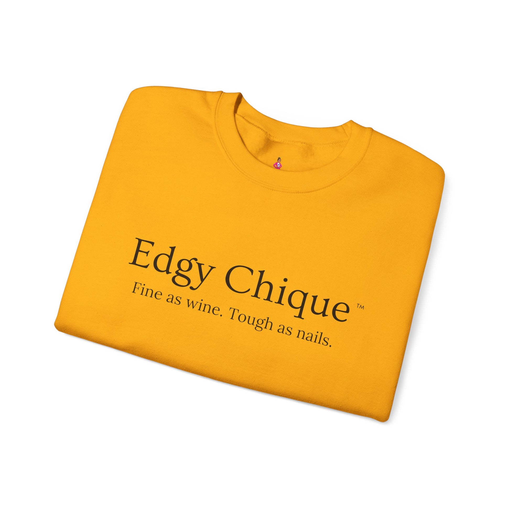 Edgy Chique Sleek Crewneck Sweatshirt - Fine as Wine, Tough as Nails