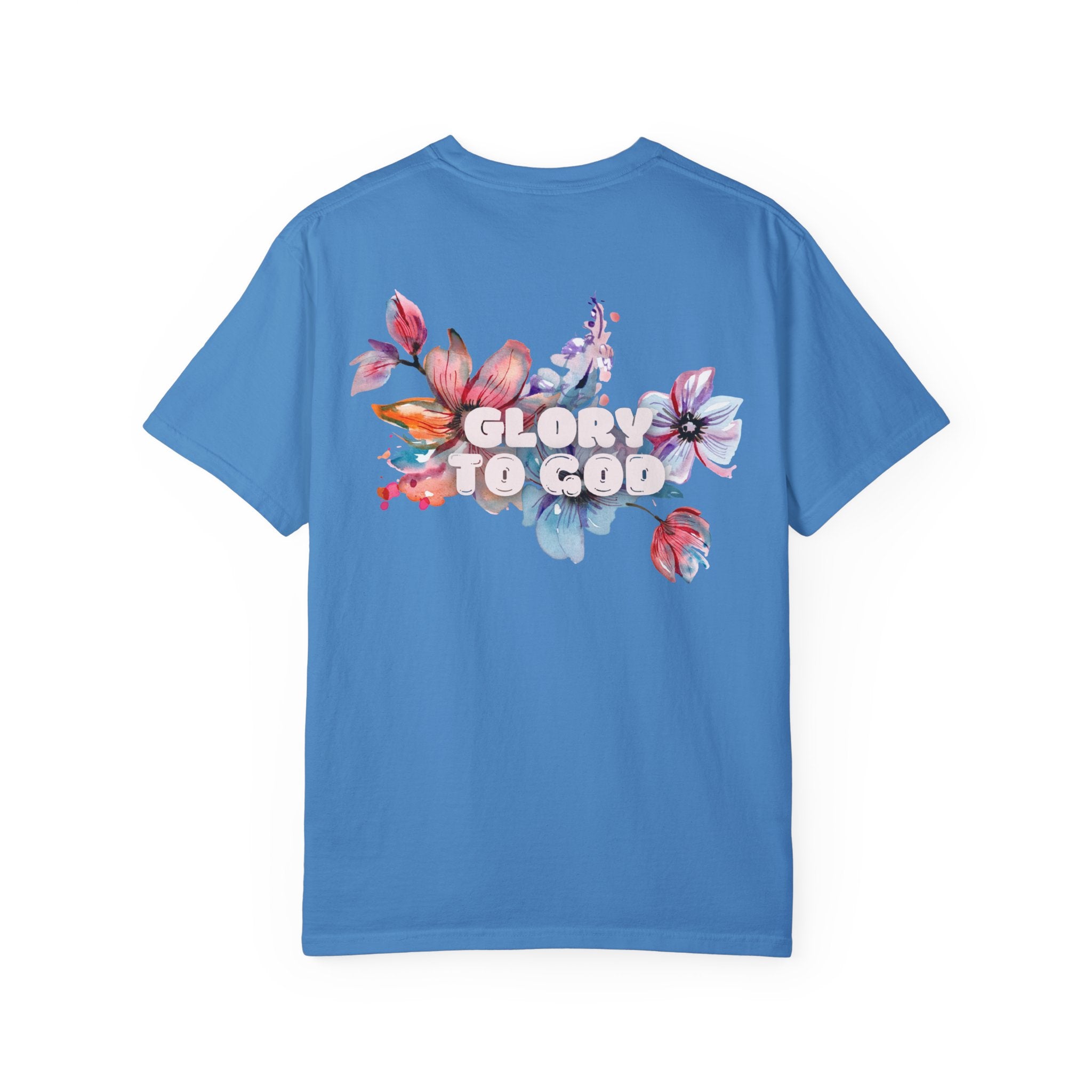Collection of Glory to God Floral T-Shirt - Unisex Garment-Dyed Tee in a gallery layout