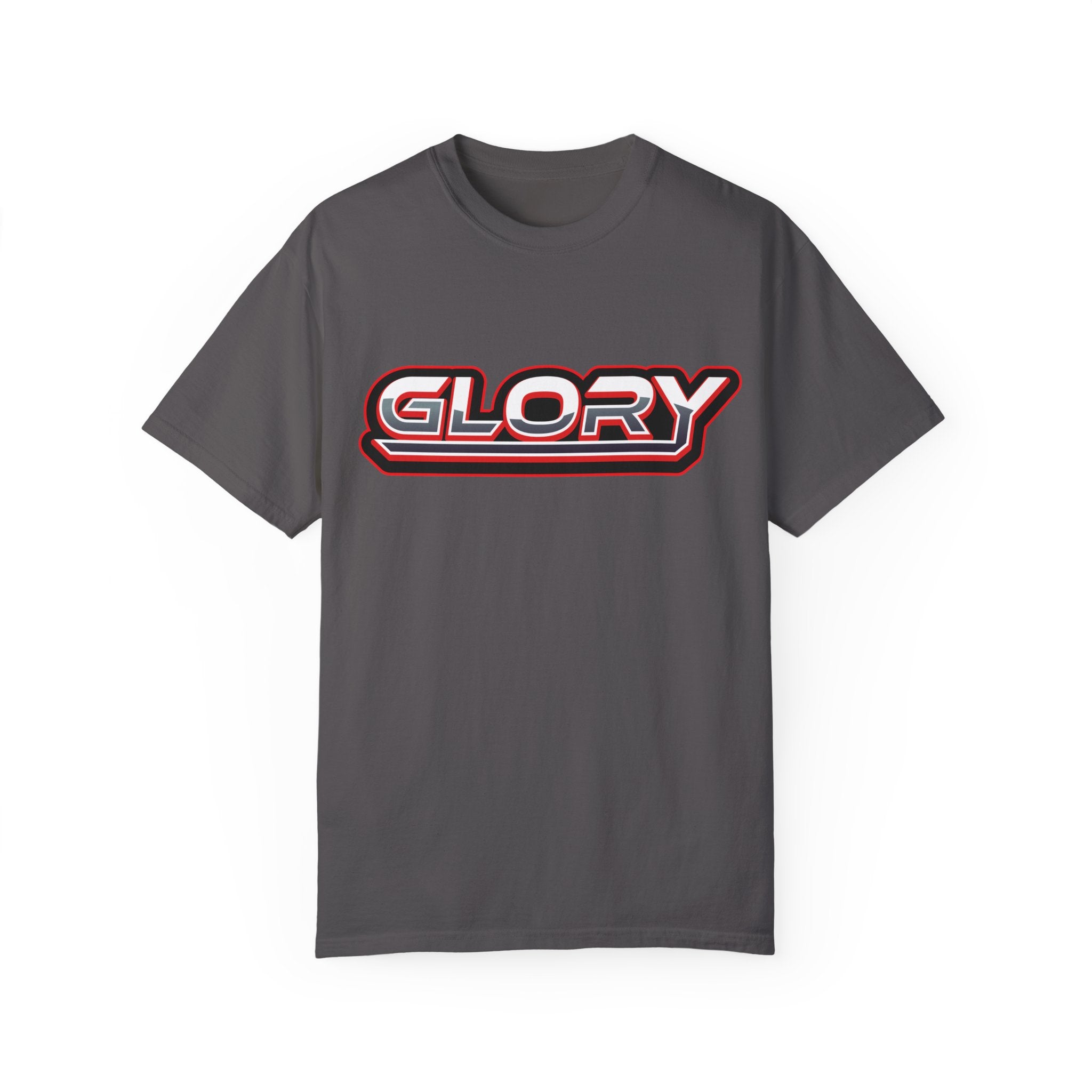 Collection of Unisex Garment-Dyed T-Shirt - 'GLORY' Graphic Tee for Everyday Wear in a gallery layout