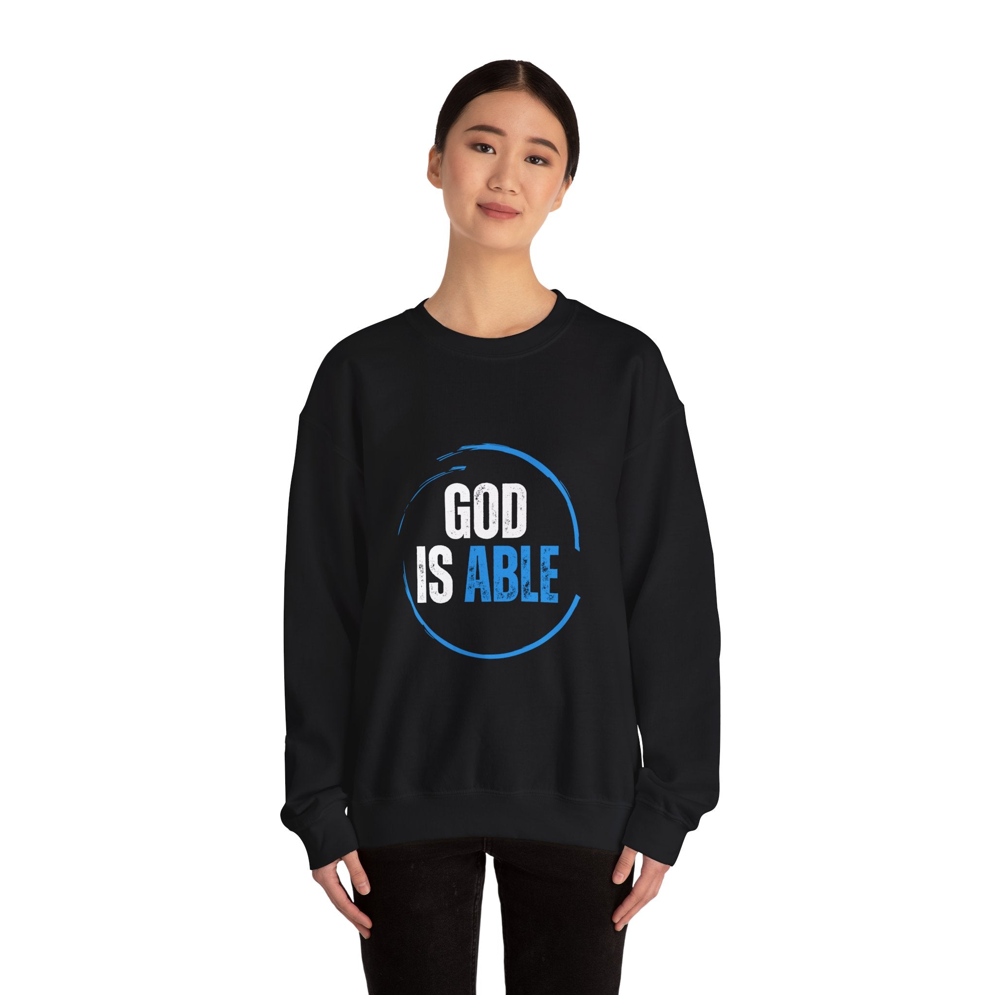 Collection of God is Able Crewneck Sweatshirt | Ephesians 3:20 in a gallery layout