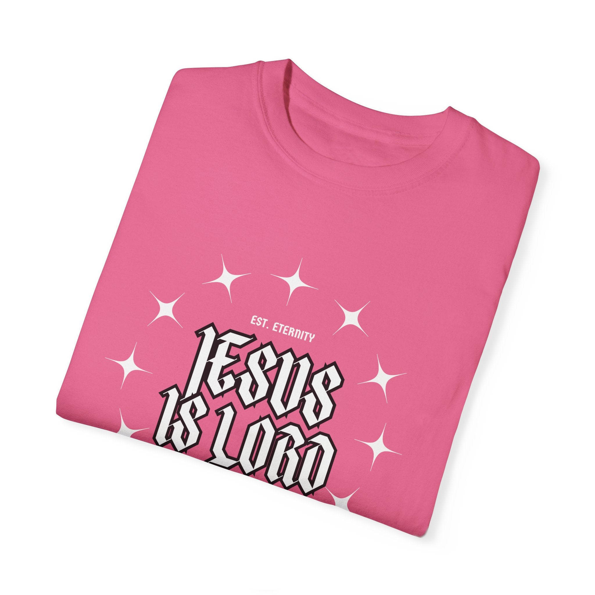 Collection of Jesus Is Lord Unisex Garment-Dyed T-Shirt - Faith-Inspired Apparel in a gallery layout