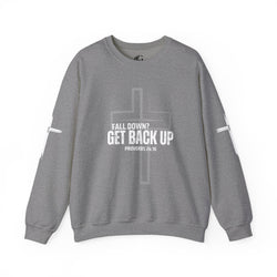 Collection of Inspirational Crewneck Sweatshirt - 'Get Back Up' Proverbs 24:16 in a gallery layout