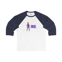 Collection of Edgy Chic 3/4 Sleeve Baseball Tee - Fashionable Chic Design for Casual Outings in a gallery layout
