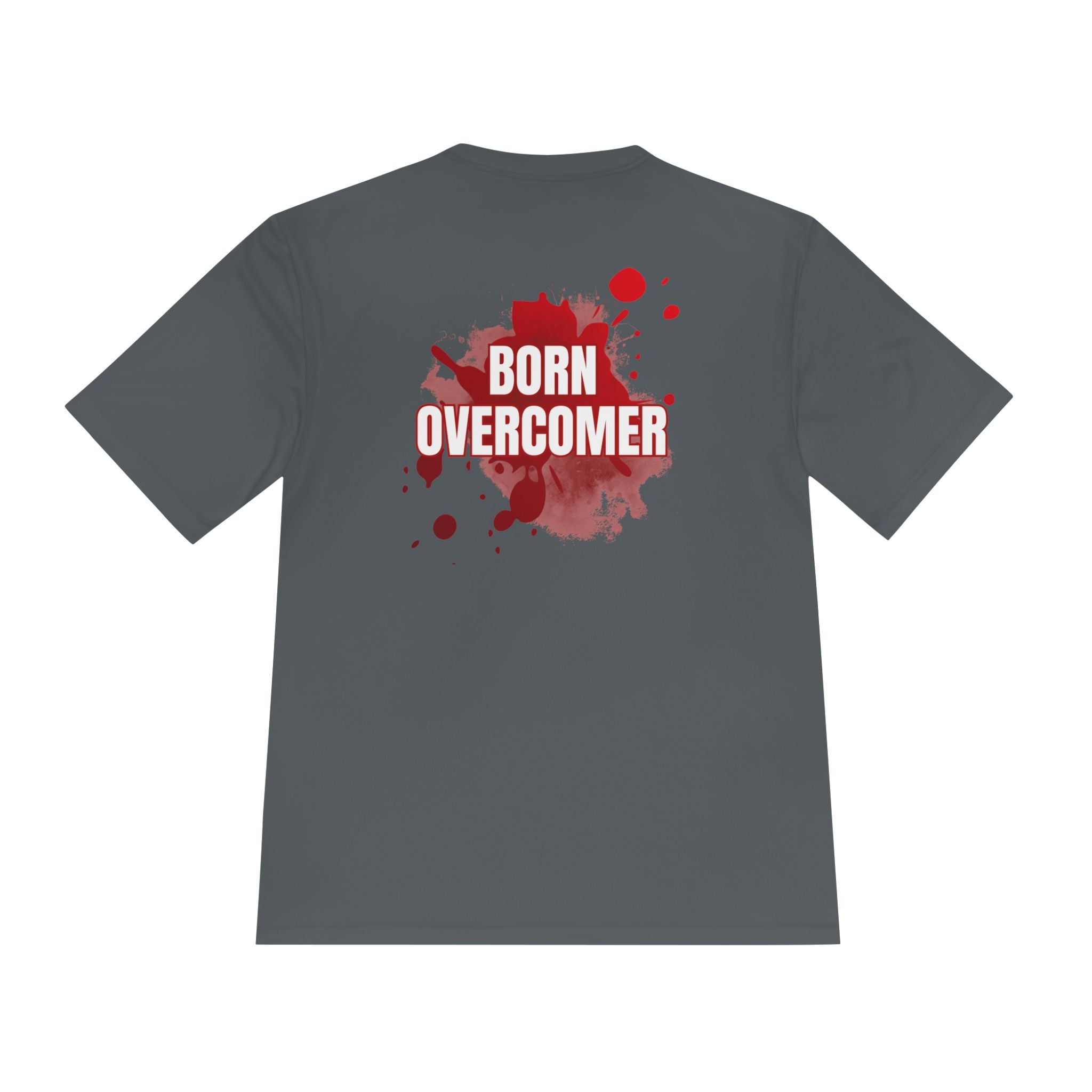 Collection of Born Overcomer Unisex Moisture Wicking Tee - Motivational Fitness Shirt in a gallery layout