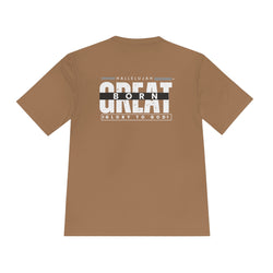 Collection of Inspirational Unisex Moisture Wicking Tee - 'Born Great' Design in a gallery layout