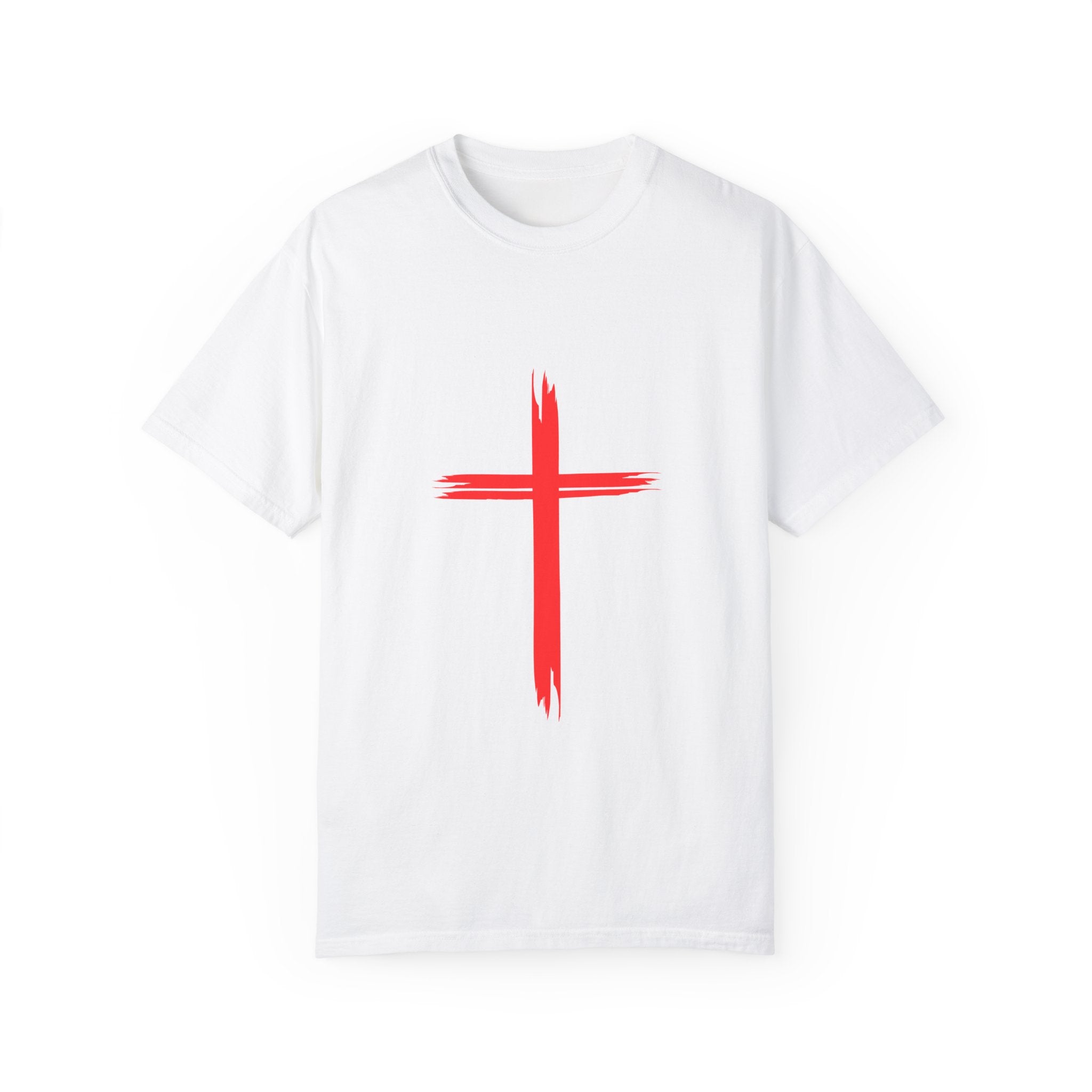 Collection of Faith & Love Graphic T-Shirt - Unisex Garment-Dyed with Cross and 316 Heart Design in a gallery layout