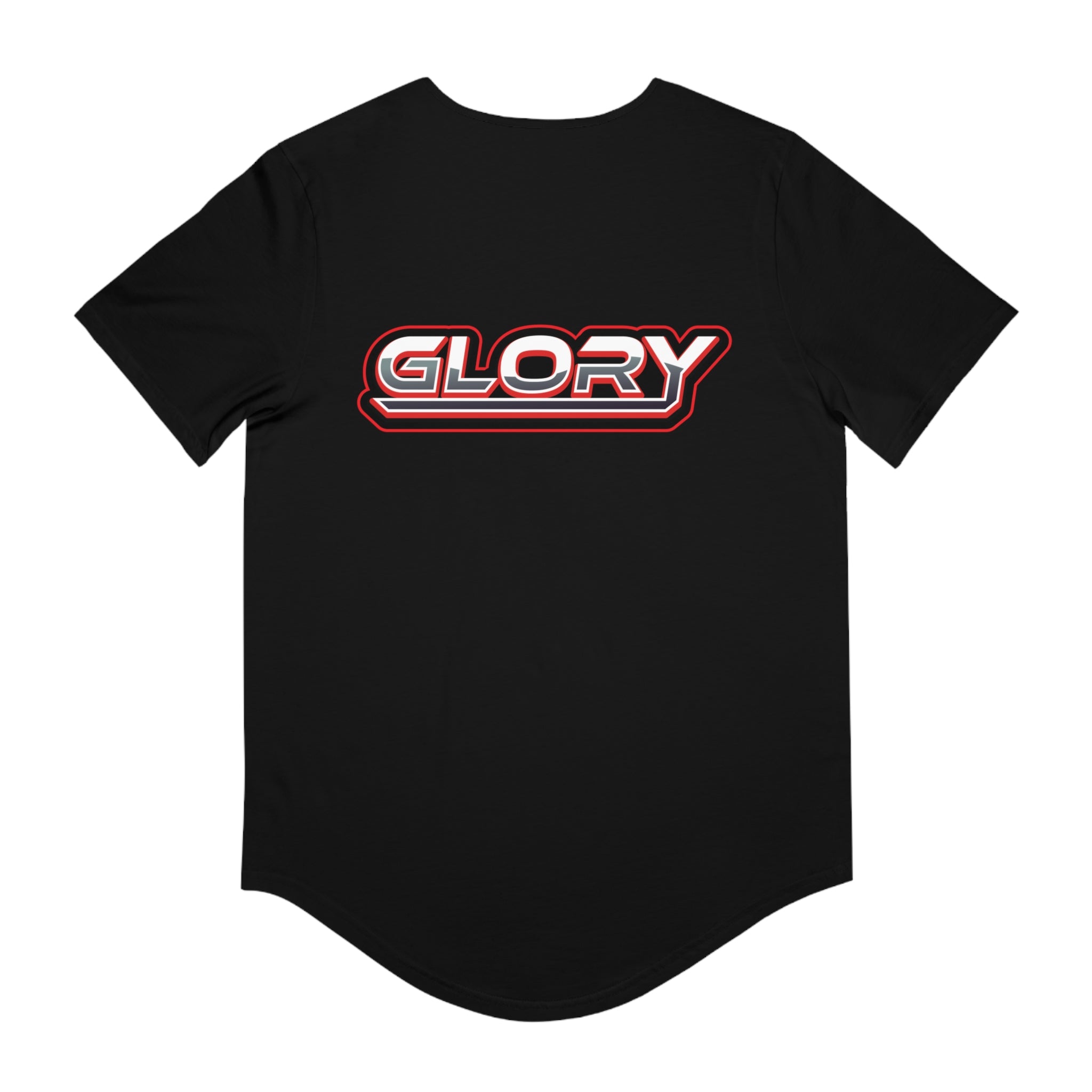 Collection of Men's 'GLORY' Jersey Curved Hem Tee - Trendy Athletic Top for All Occasions in a gallery layout