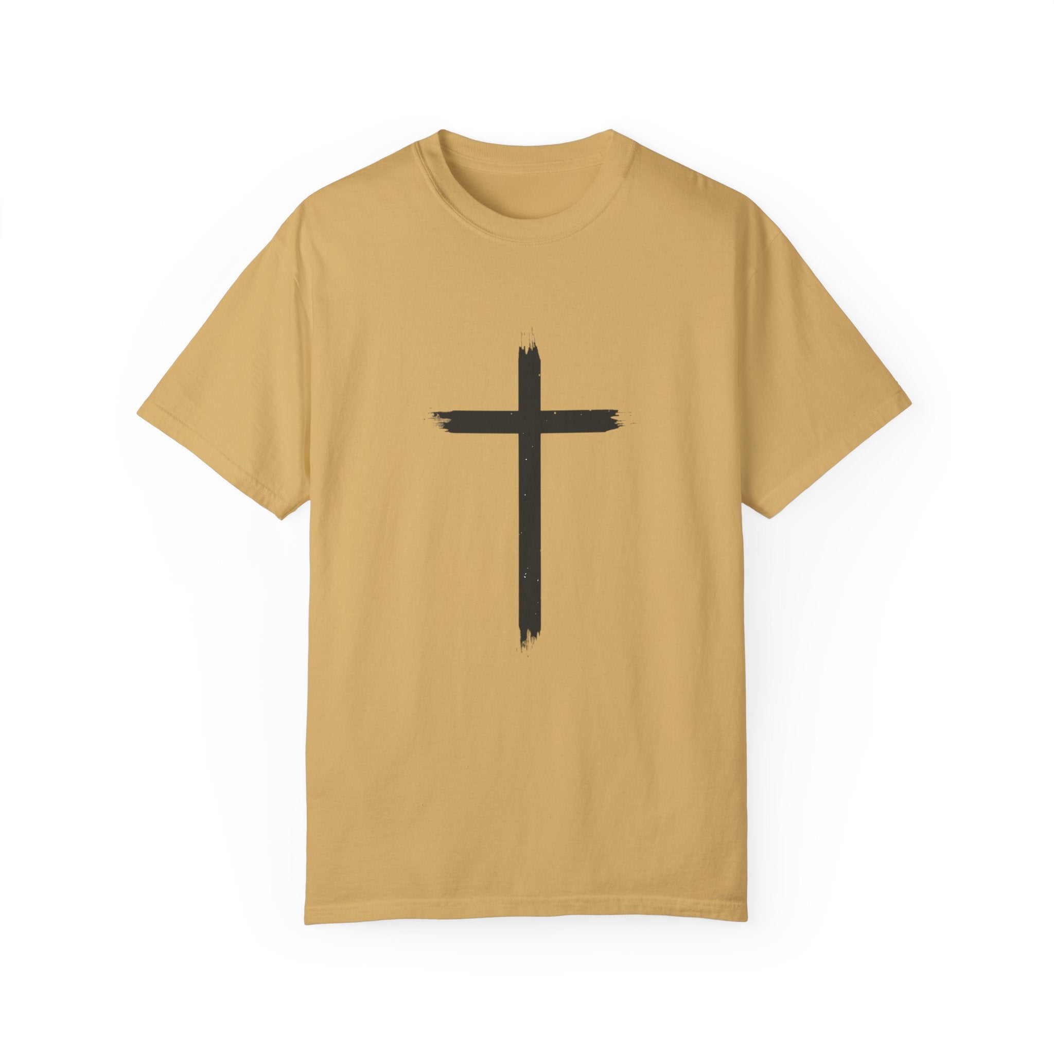 Collection of Unisex Garment-Dyed T-Shirt with Cross Design - Faith-Inspired Apparel in a gallery layout