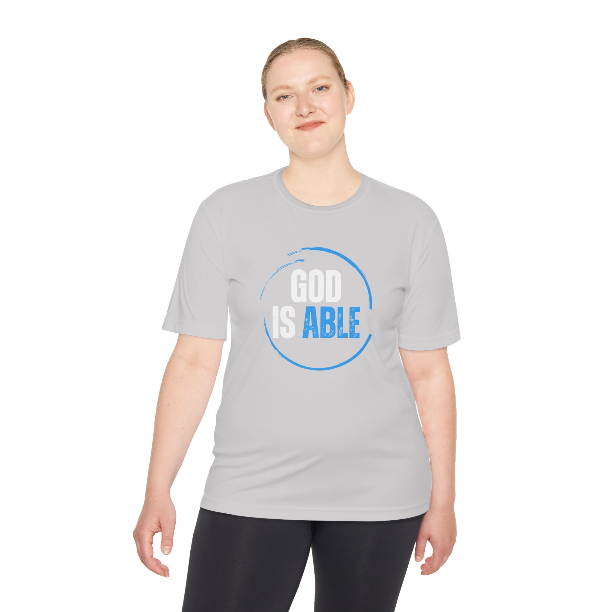 Collection of "God is Able" Unisex Moisture Wicking Tee in a gallery layout