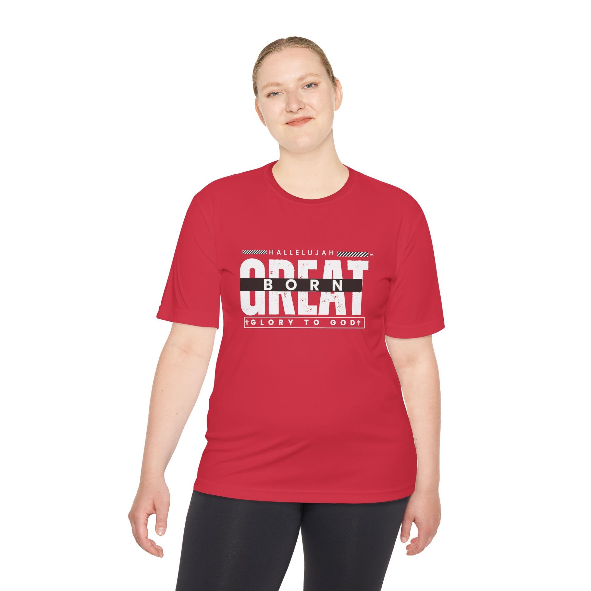 Inspirational Unisex Moisture Wicking Tee - 'Born Great' Design