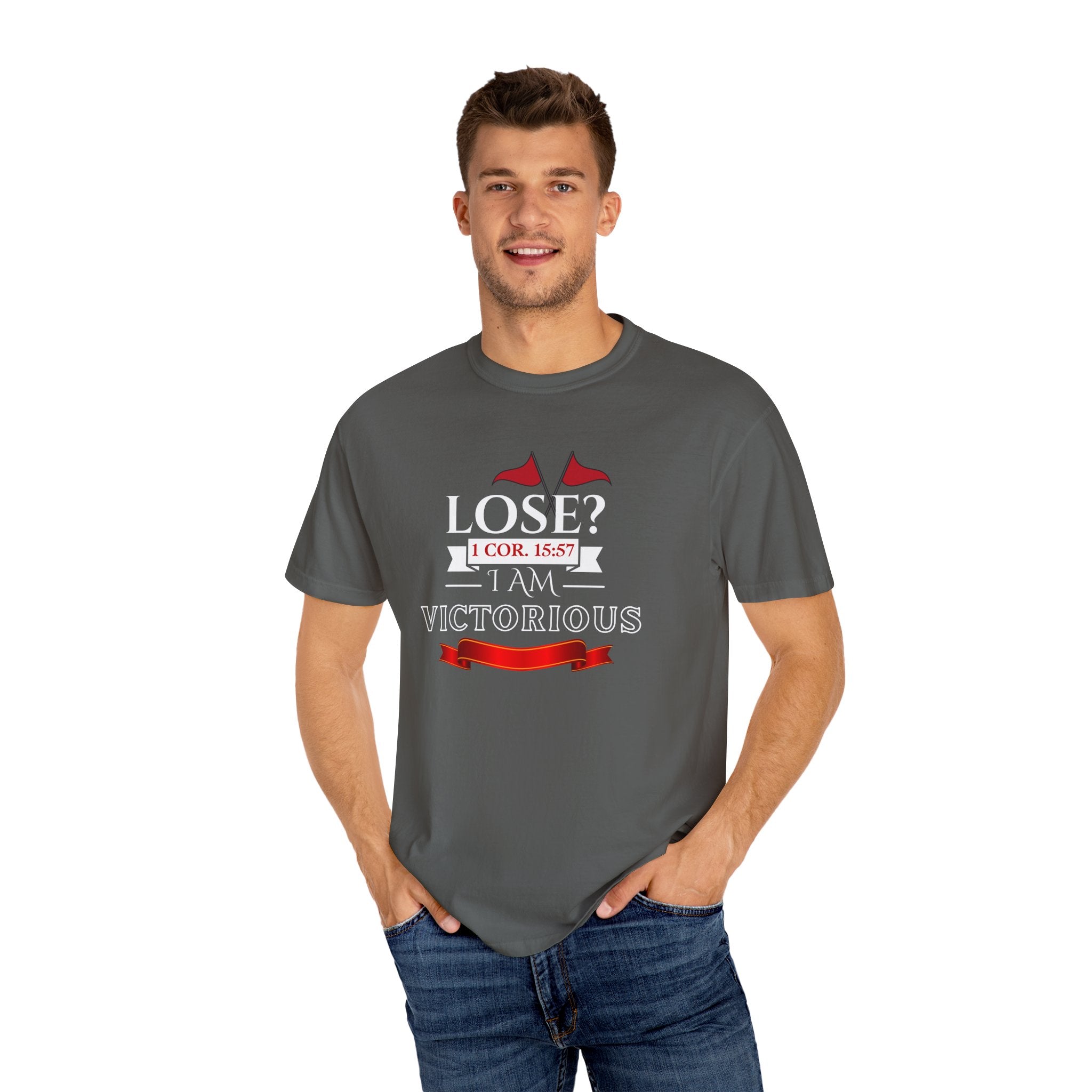 Collection of Victorious Faith Unisex T-Shirt - Lose? I Am Victorious - Inspirational Christian Apparel in a gallery layout