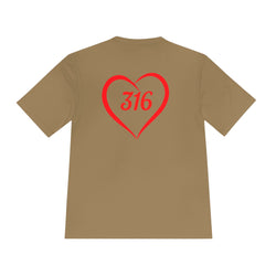 Collection of Unisex Moisture Wicking Tee - Cross and Heart 316 Design in a gallery layout