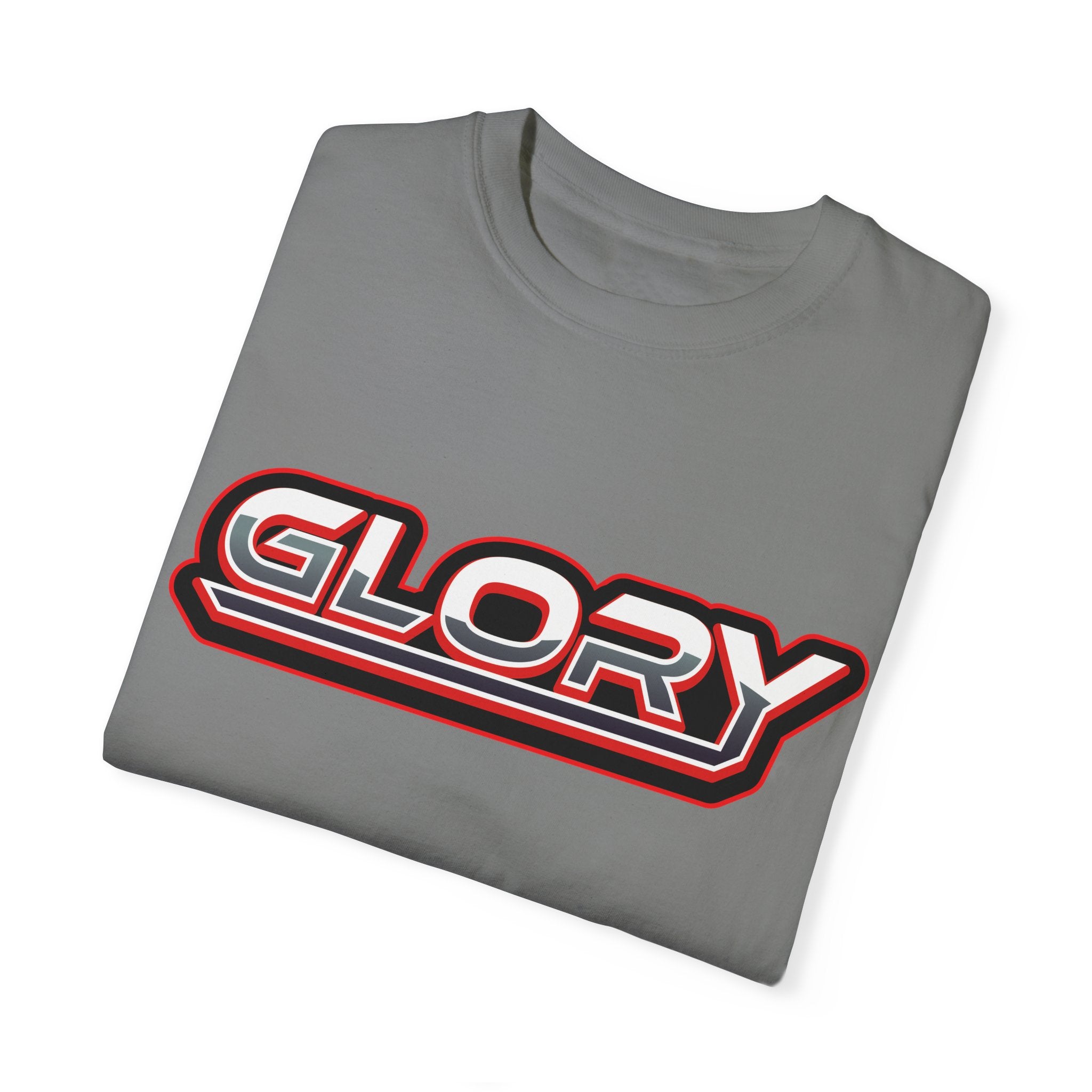 Collection of Unisex Garment-Dyed T-Shirt - 'GLORY' Graphic Tee for Everyday Wear in a gallery layout