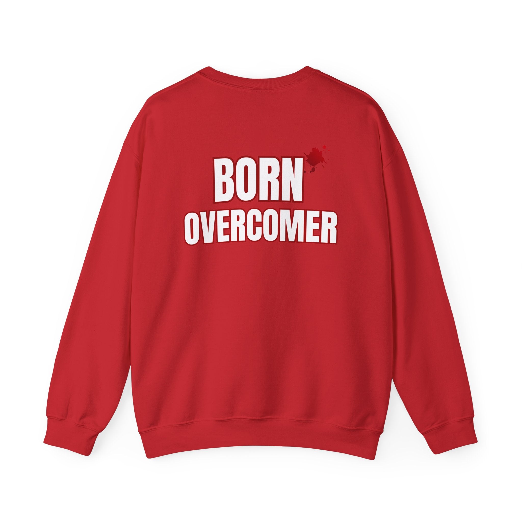 Collection of Born Overcomer Unisex Heavy Crewneck Sweatshirt - Motivational Casual Wear in a gallery layout