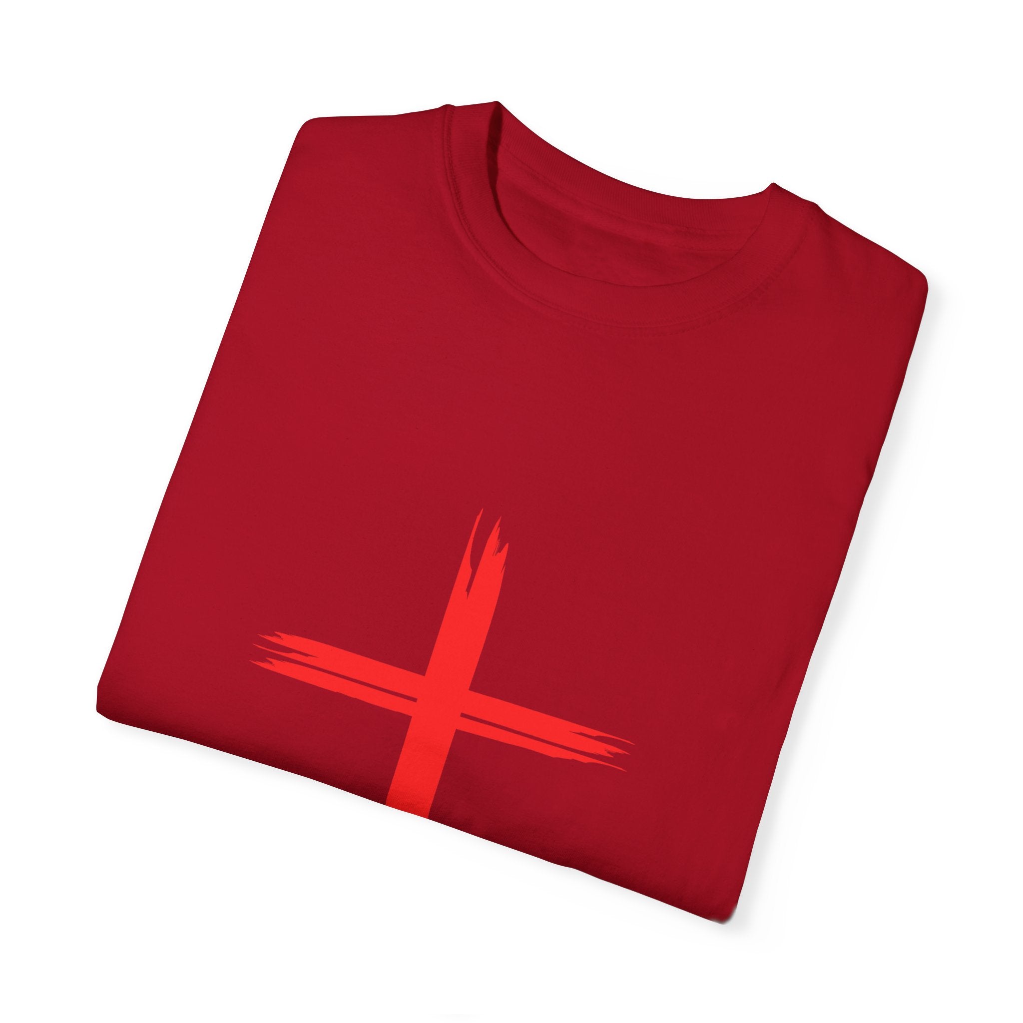 Collection of Faith & Love Graphic T-Shirt - Unisex Garment-Dyed with Cross and 316 Heart Design in a gallery layout