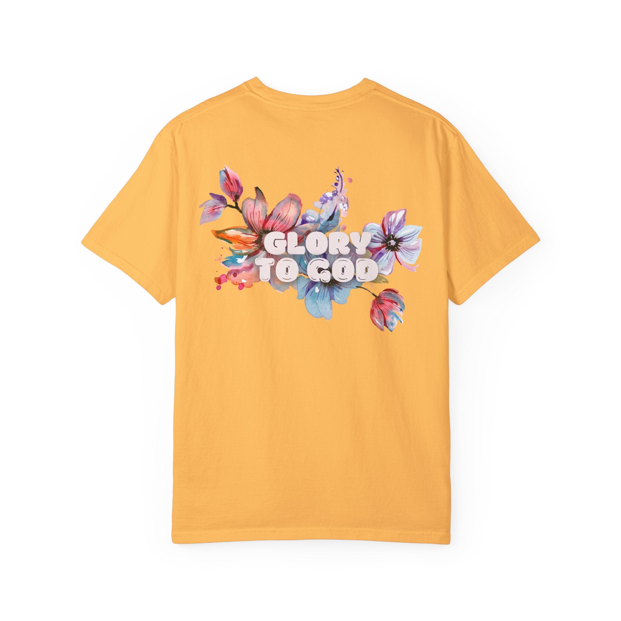 Collection of Glory to God Floral T-Shirt - Unisex Garment-Dyed Tee in a gallery layout