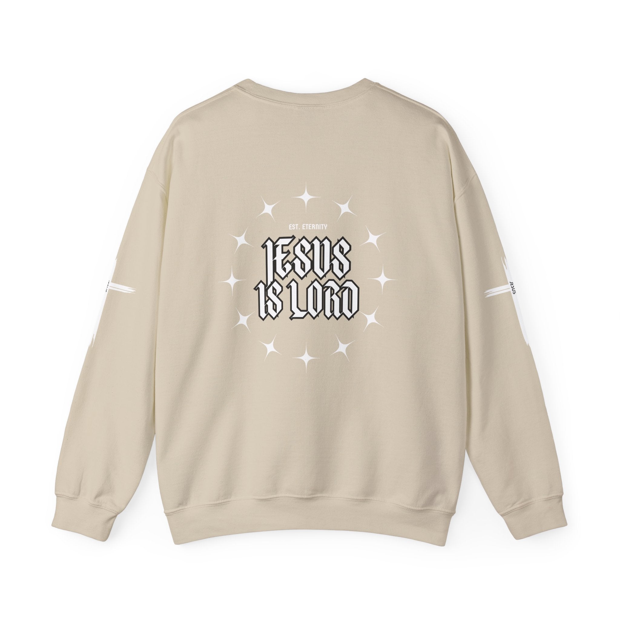 Collection of Faith-Inspired Unisex Heavy Blend Crewneck Sweatshirt - 'Jesus Is Lord' Design in a gallery layout