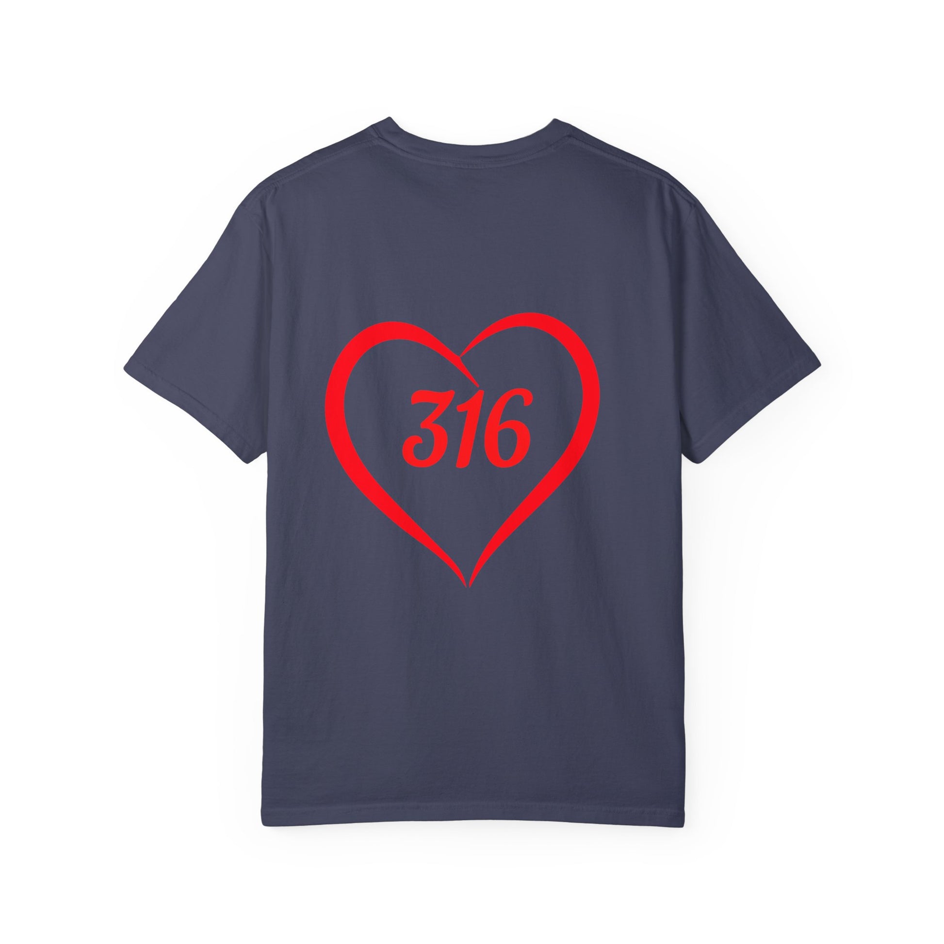 Faith & Love Graphic T-Shirt - Unisex Garment-Dyed with Cross and 316 Heart Design