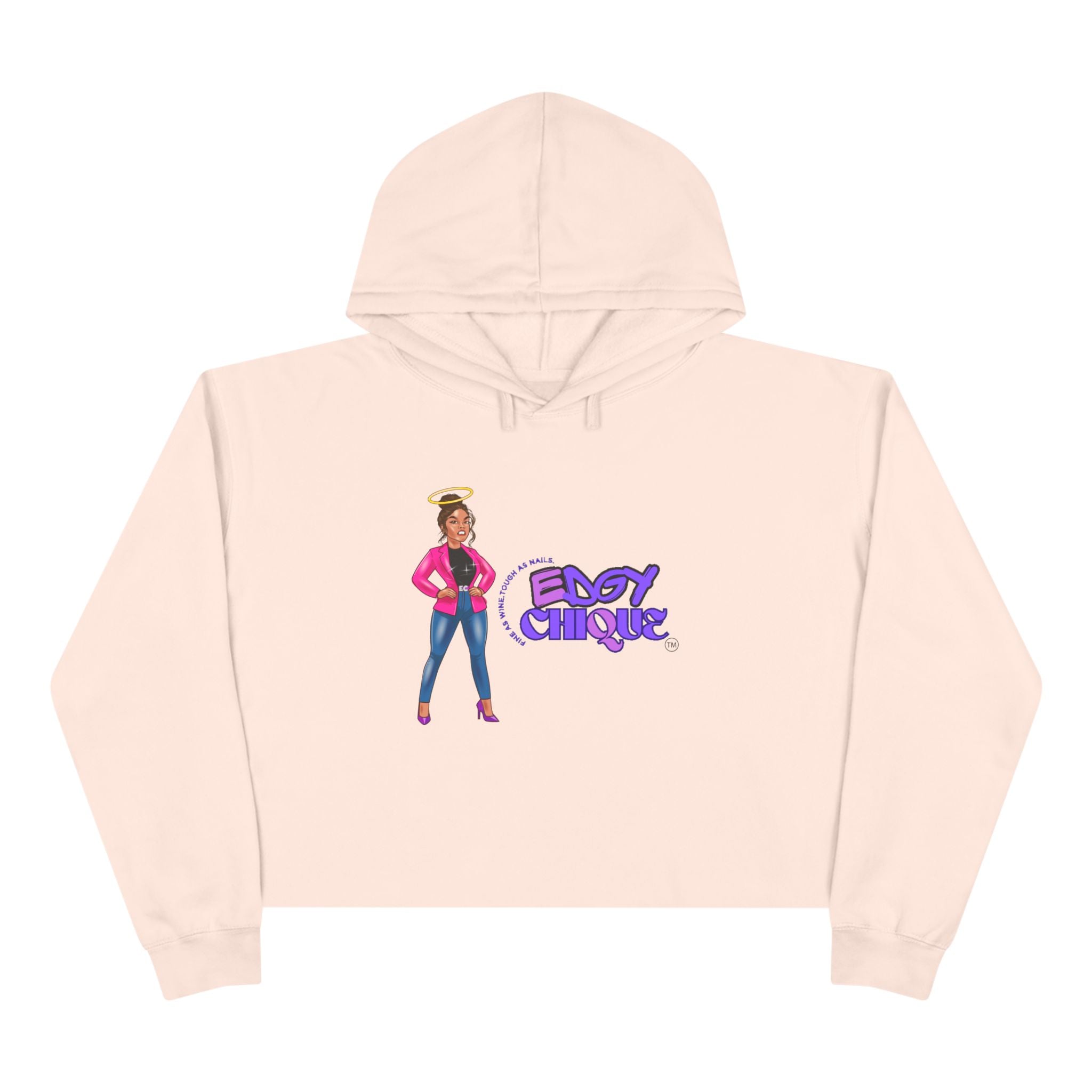 Collection of Sudadera con capucha corta y elegante de estilo atrevido in a gallery layout