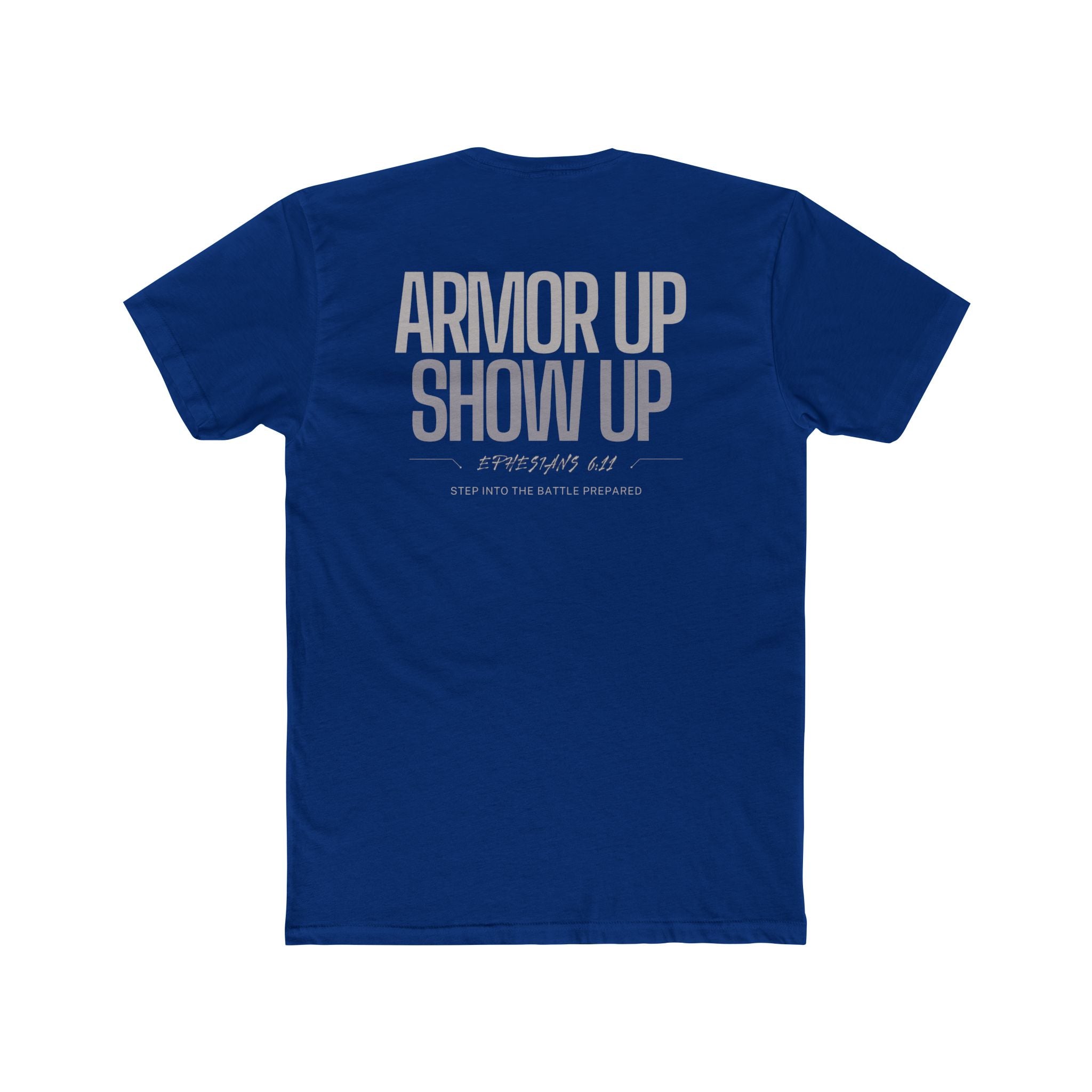 Collection of Motivational Unisex Tee - "Armor Up Show Up" - Inspirational Shirt, Everyday Wear, Gifts for Fitness Enthusiasts, Self-Care, Casual Outfit in a gallery layout
