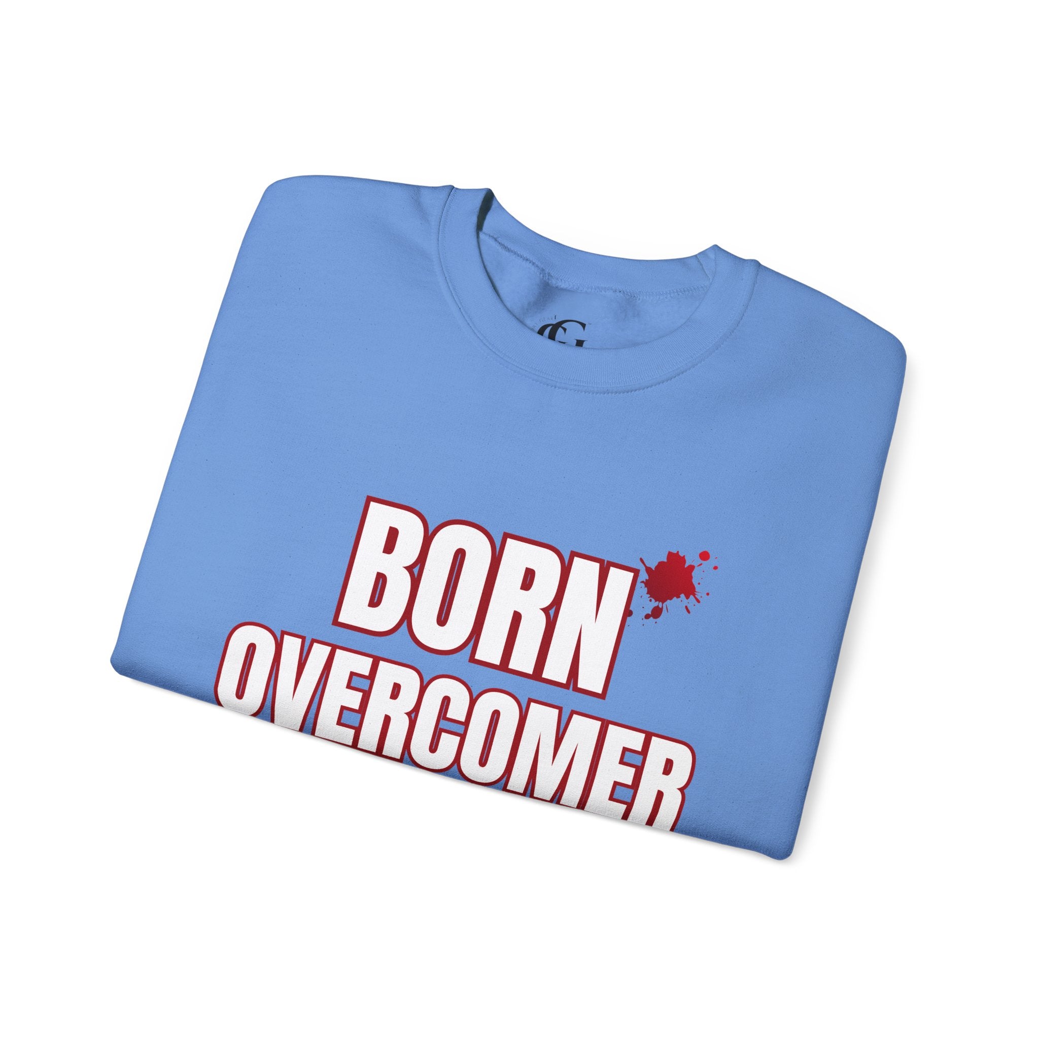 Collection of Born Overcomer Unisex Heavy Crewneck Sweatshirt - Motivational Casual Wear in a gallery layout