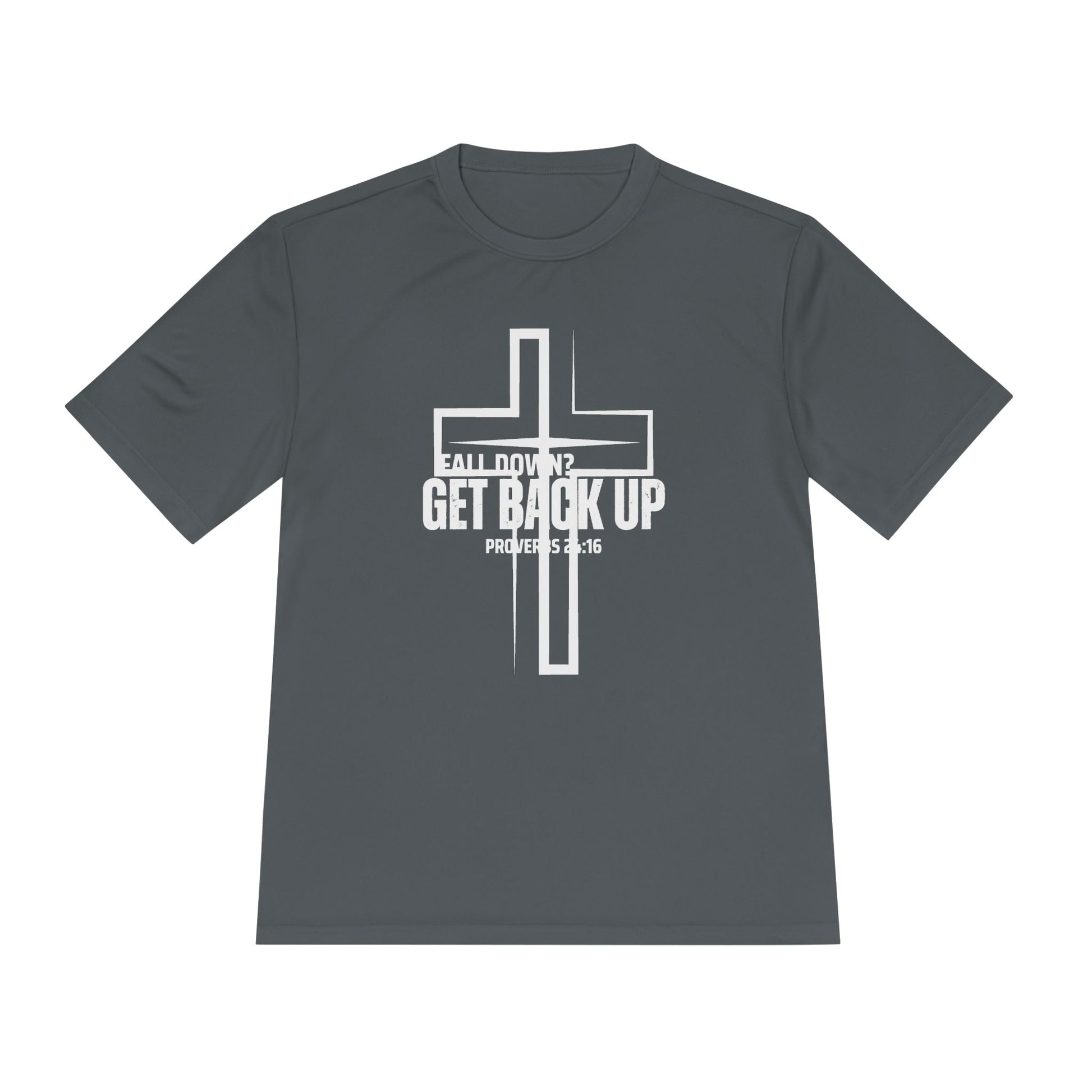 Unisex Moisture Wicking Tee - 'Get Back Up' Inspirational Christian Shirt