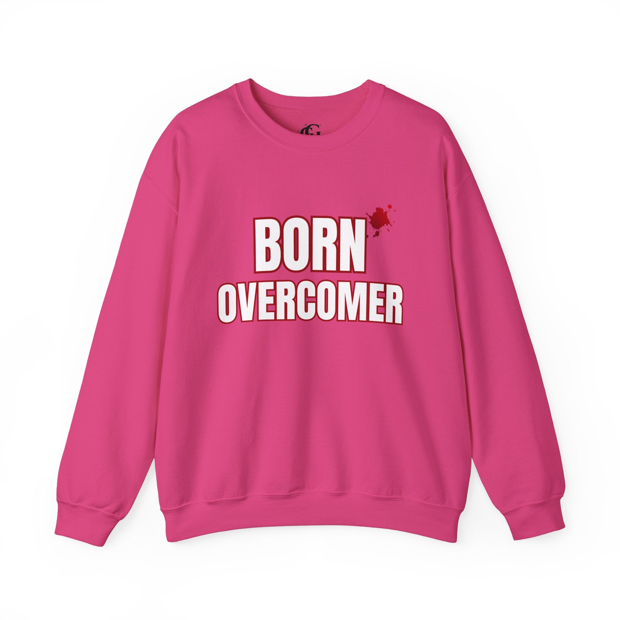 Collection of Born Overcomer Unisex Heavy Crewneck Sweatshirt - Motivational Casual Wear in a gallery layout