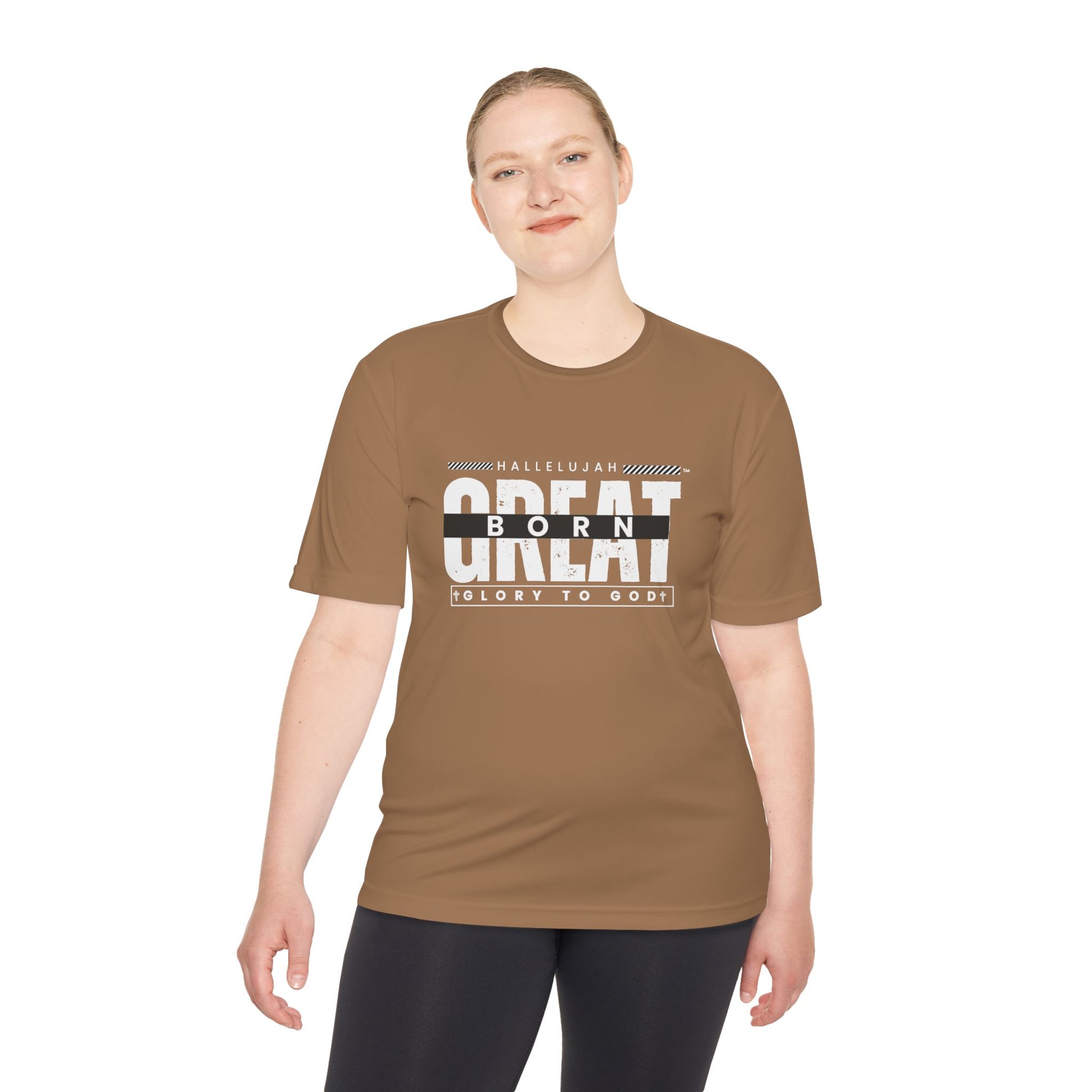 Inspirational Unisex Moisture Wicking Tee - 'Born Great' Design