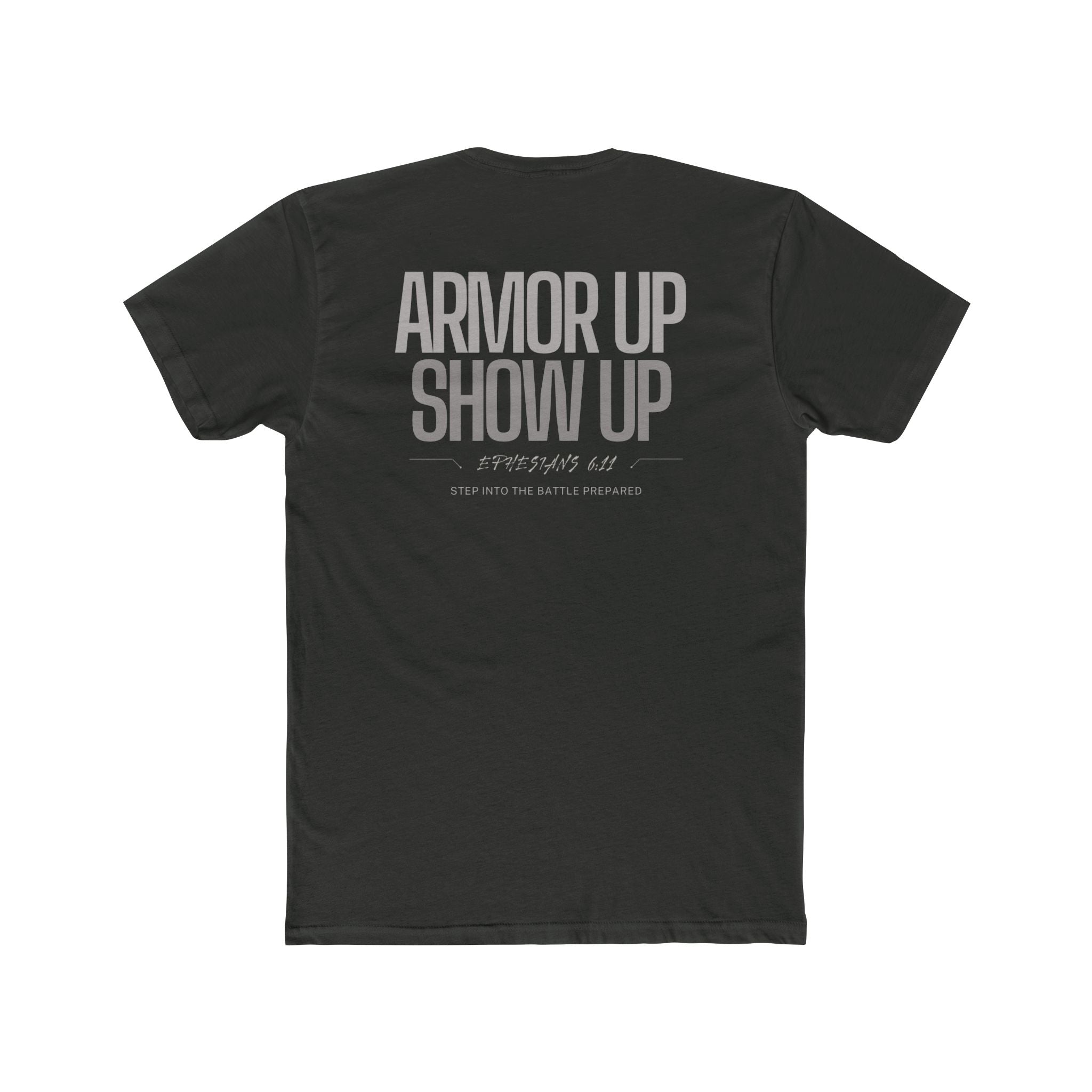 Collection of Motivational Unisex Tee - "Armor Up Show Up" - Inspirational Shirt, Everyday Wear, Gifts for Fitness Enthusiasts, Self-Care, Casual Outfit in a gallery layout