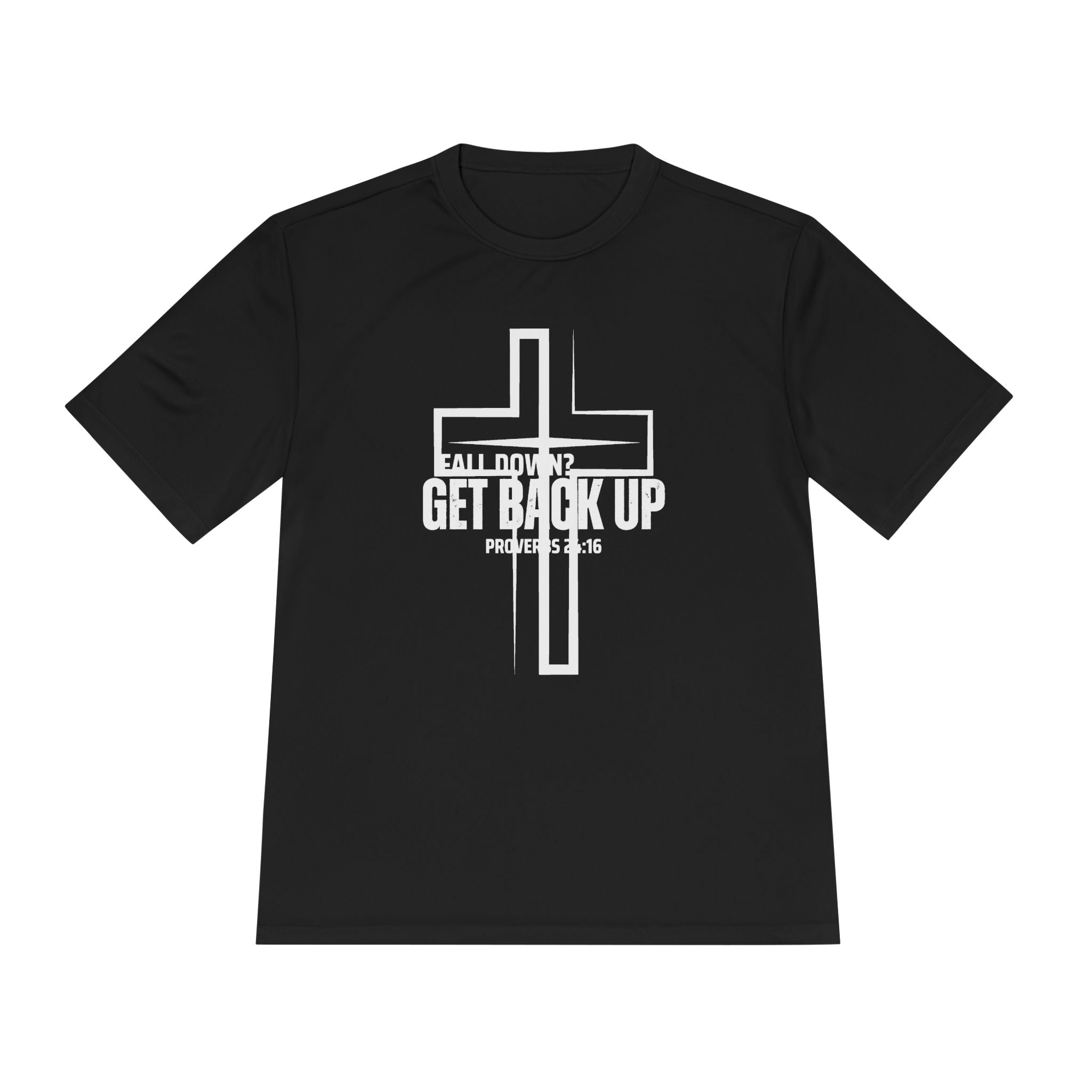 Collection of Unisex Moisture Wicking Tee - 'Get Back Up' Inspirational Christian Shirt in a gallery layout