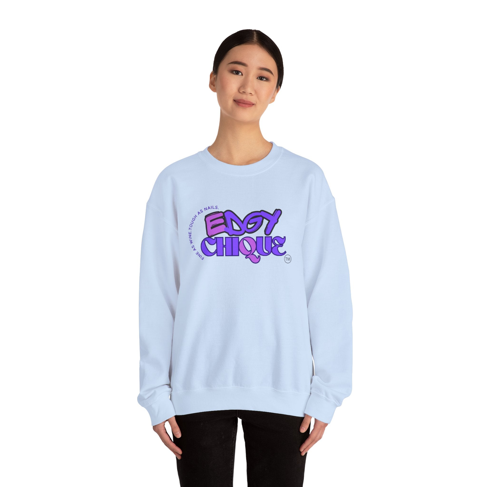 Collection of Edgy Chique Crewneck Sweatshirt - Trendy Design for Confident Women in a gallery layout
