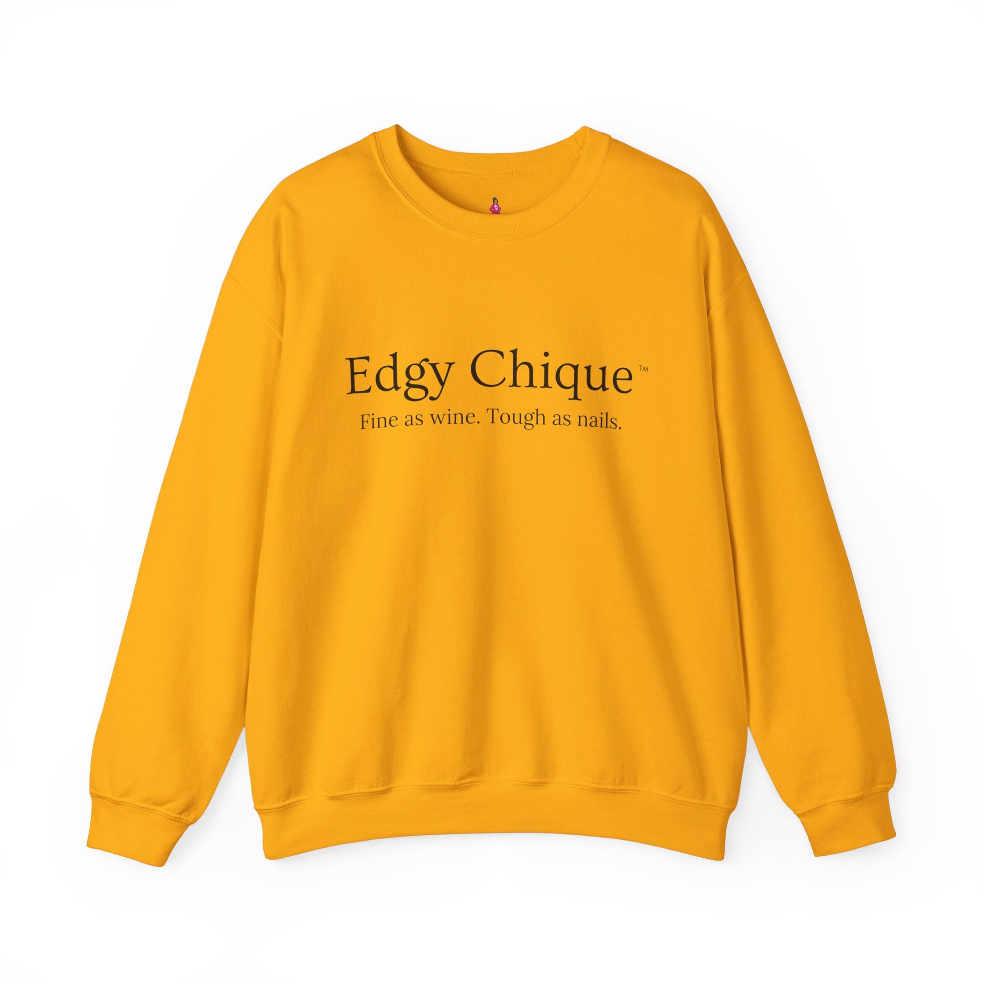 Edgy Chique Sleek Crewneck Sweatshirt - Fine as Wine, Tough as Nails