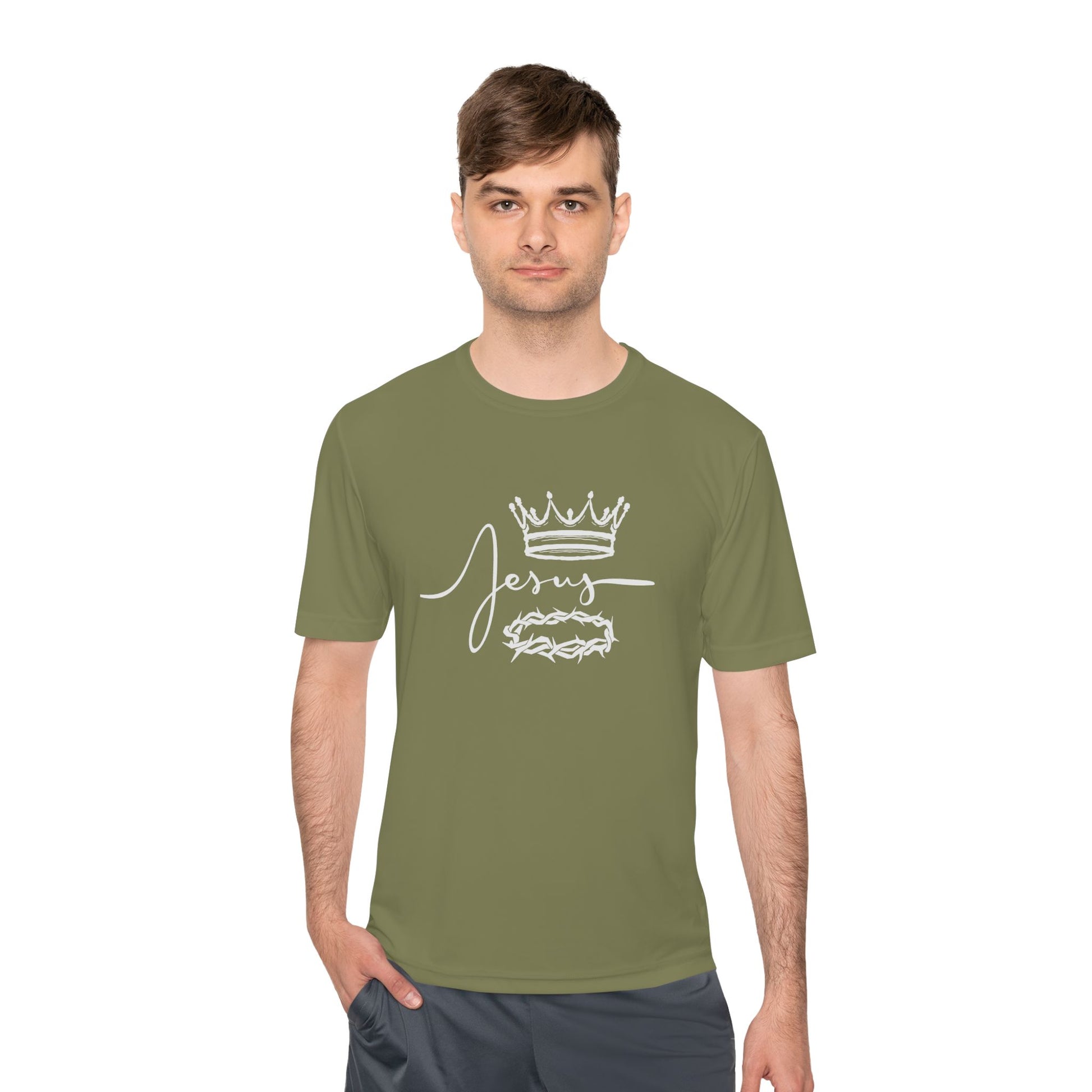 Faith-Inspired Unisex Moisture Wicking Tee - 'Jesus' Crown Design