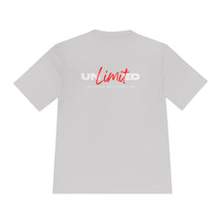 Collection of Unisex Moisture Wicking Tee - 'Unlimited' Inspirational Sportswear in a gallery layout