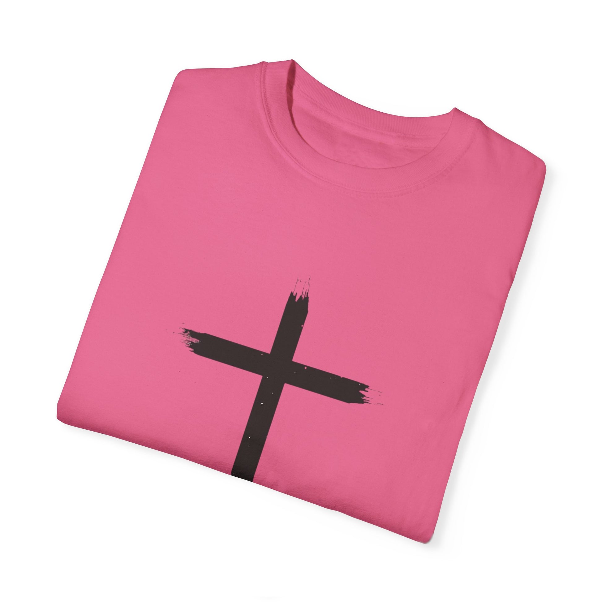 Unisex Garment-Dyed T-Shirt with Cross Design - Faith-Inspired Apparel