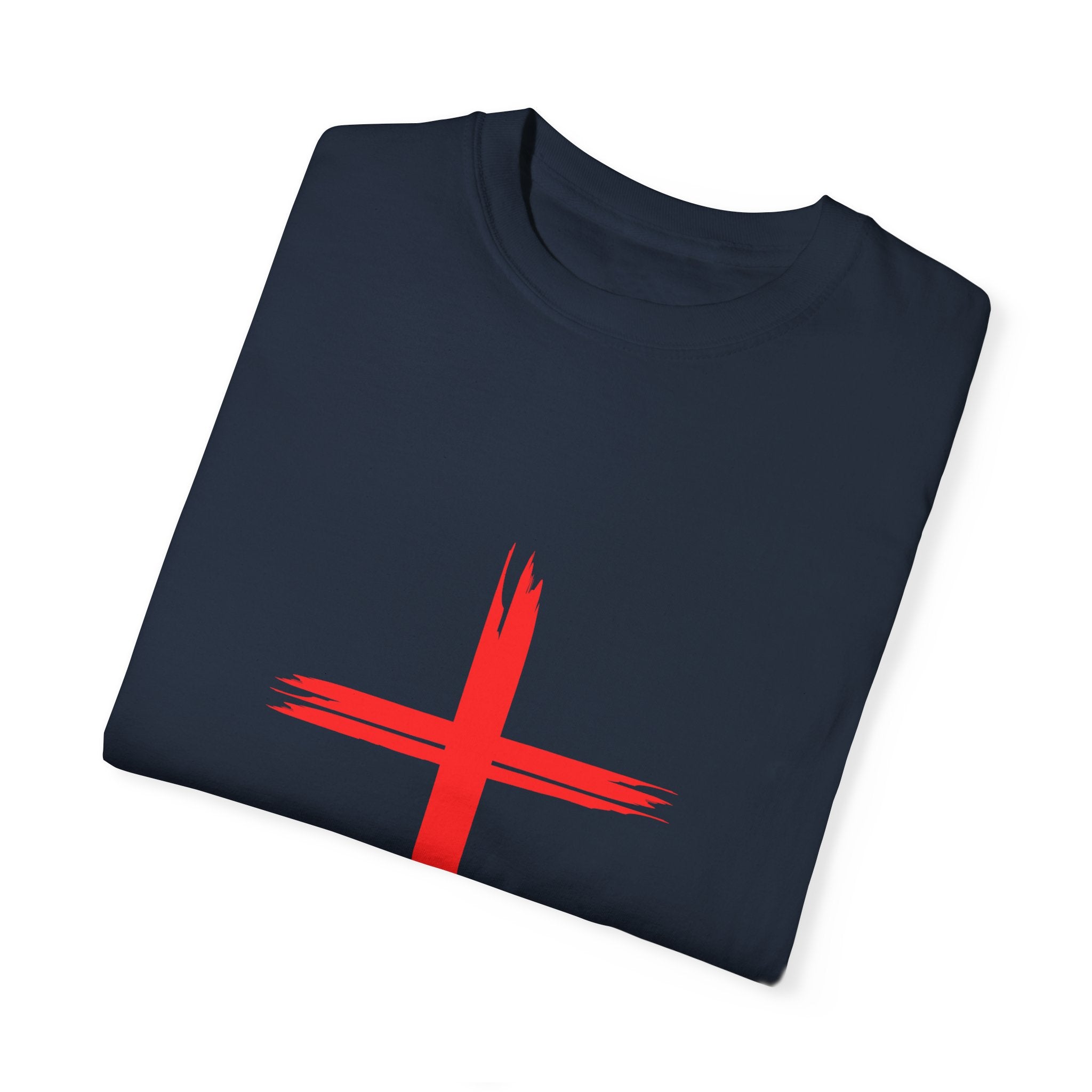 Collection of Faith & Love Graphic T-Shirt - Unisex Garment-Dyed with Cross and 316 Heart Design in a gallery layout