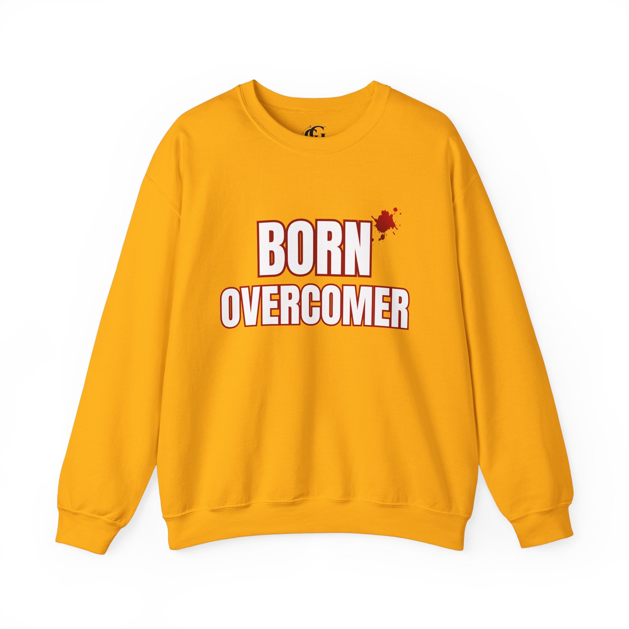 Collection of Born Overcomer Unisex Heavy Crewneck Sweatshirt - Motivational Casual Wear in a gallery layout