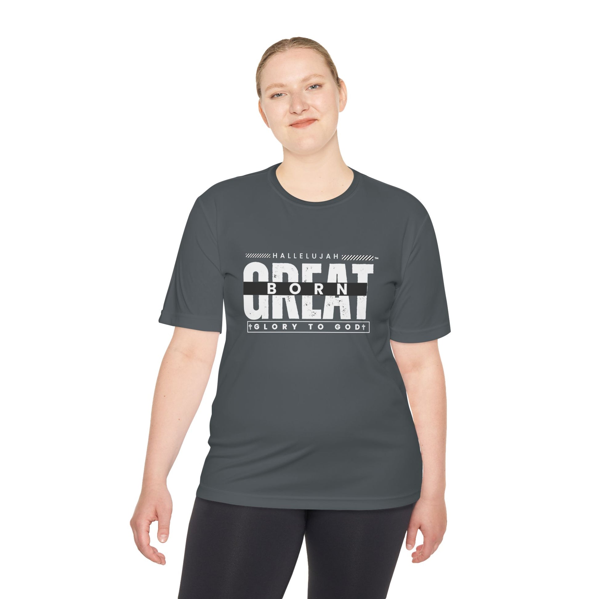 Inspirational Unisex Moisture Wicking Tee - 'Born Great' Design