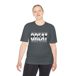 Collection of Inspirational Unisex Moisture Wicking Tee - 'Born Great' Design in a gallery layout