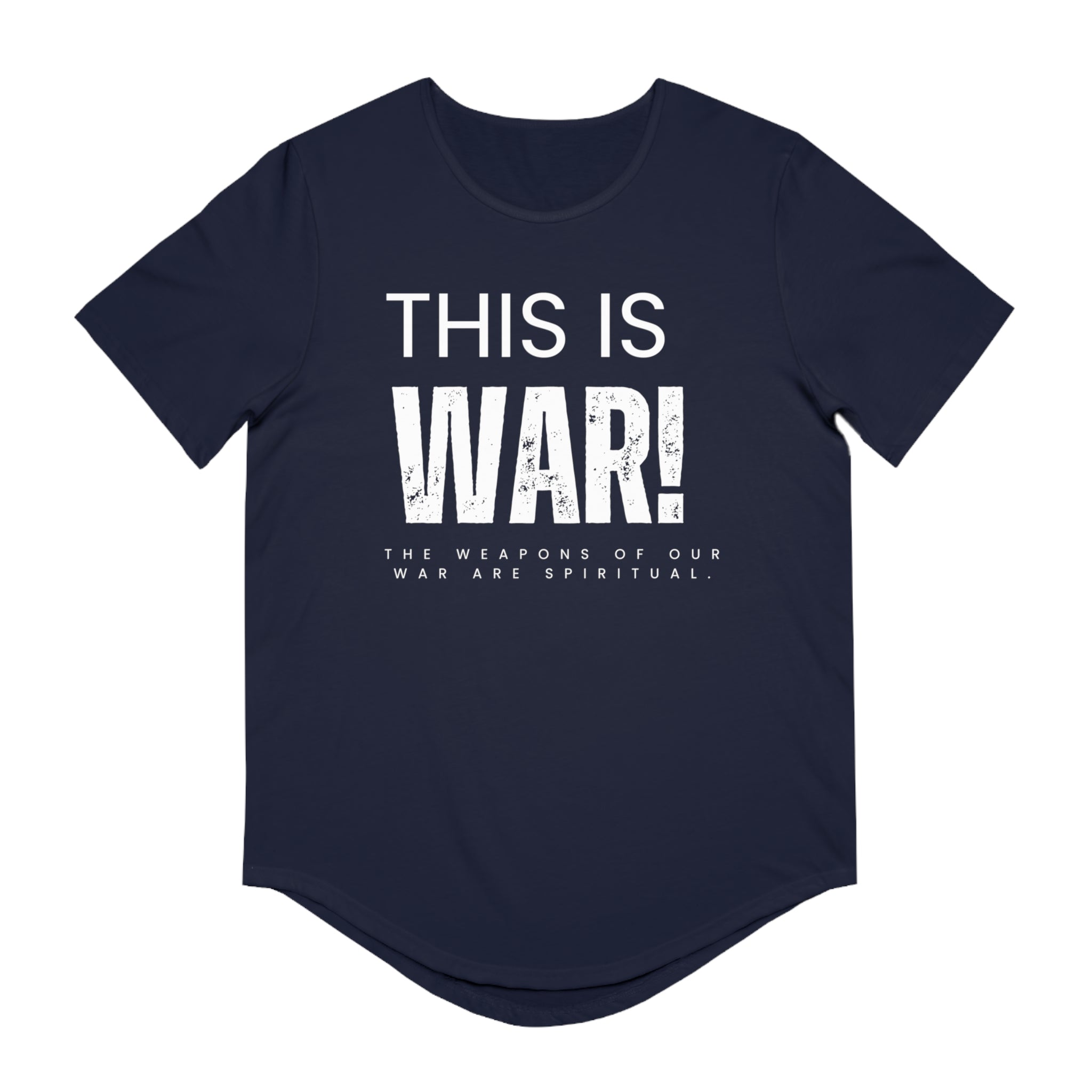 Collection of Men's Jersey Curved Hem Tee - Inspirational Shirt for Spiritual Warriors, Motivational T-Shirt, Gift for Men, Everyday Wear, Casual Style in a gallery layout