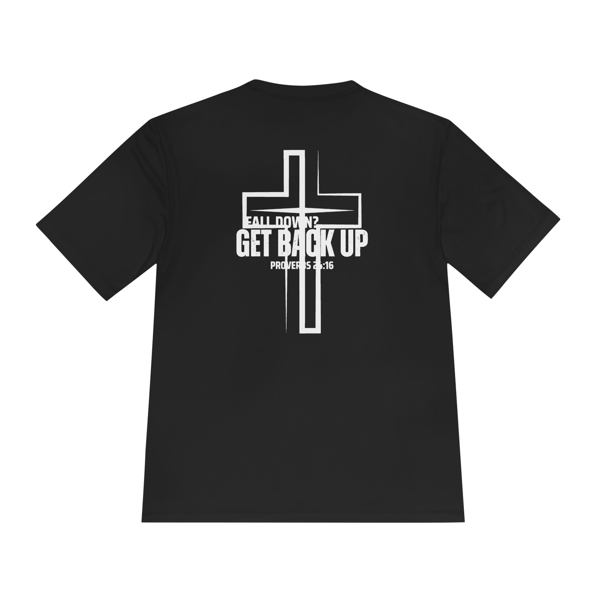 Collection of Unisex Moisture Wicking Tee - 'Get Back Up' Inspirational Christian Shirt in a gallery layout