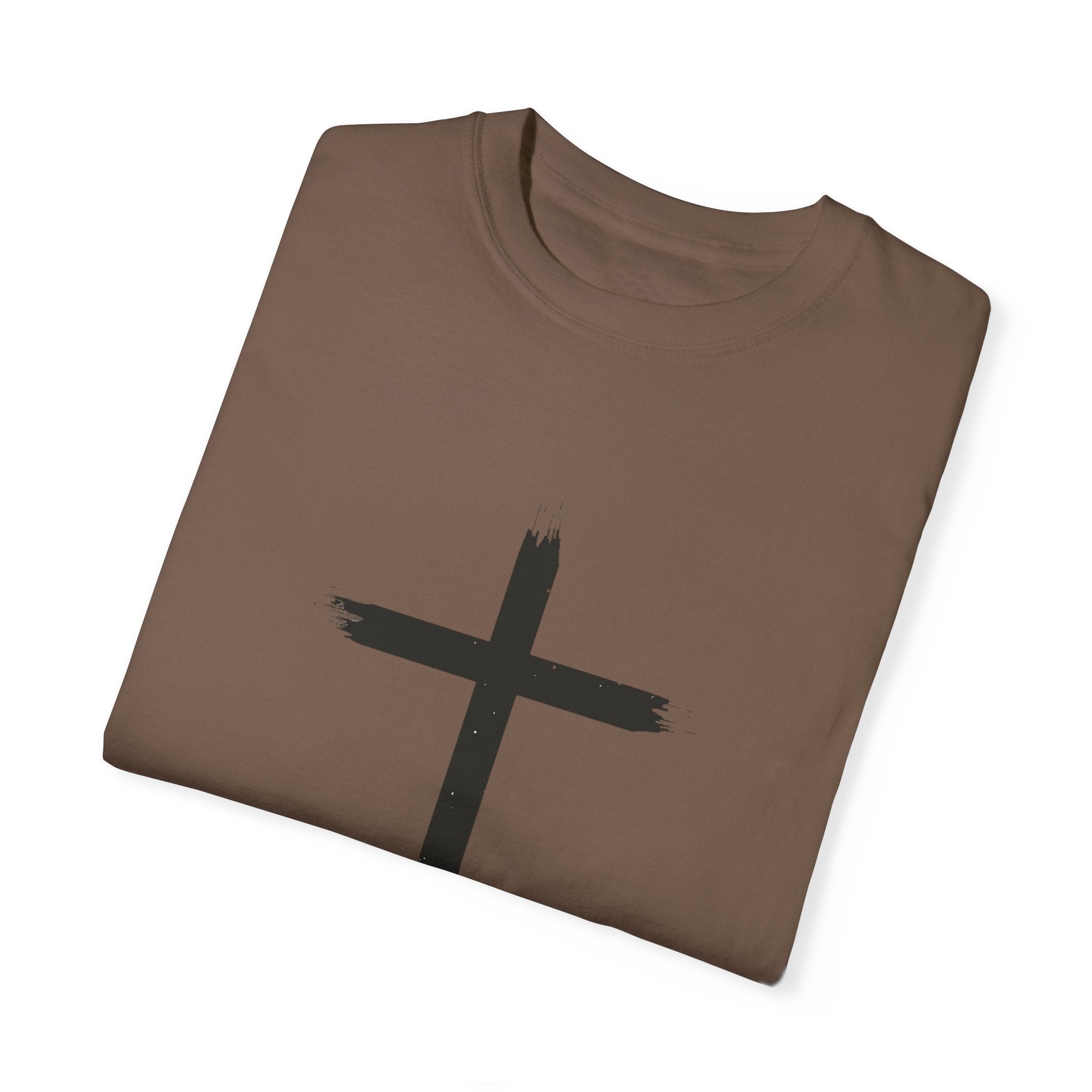 Collection of Unisex Garment-Dyed T-Shirt with Cross Design - Faith-Inspired Apparel in a gallery layout