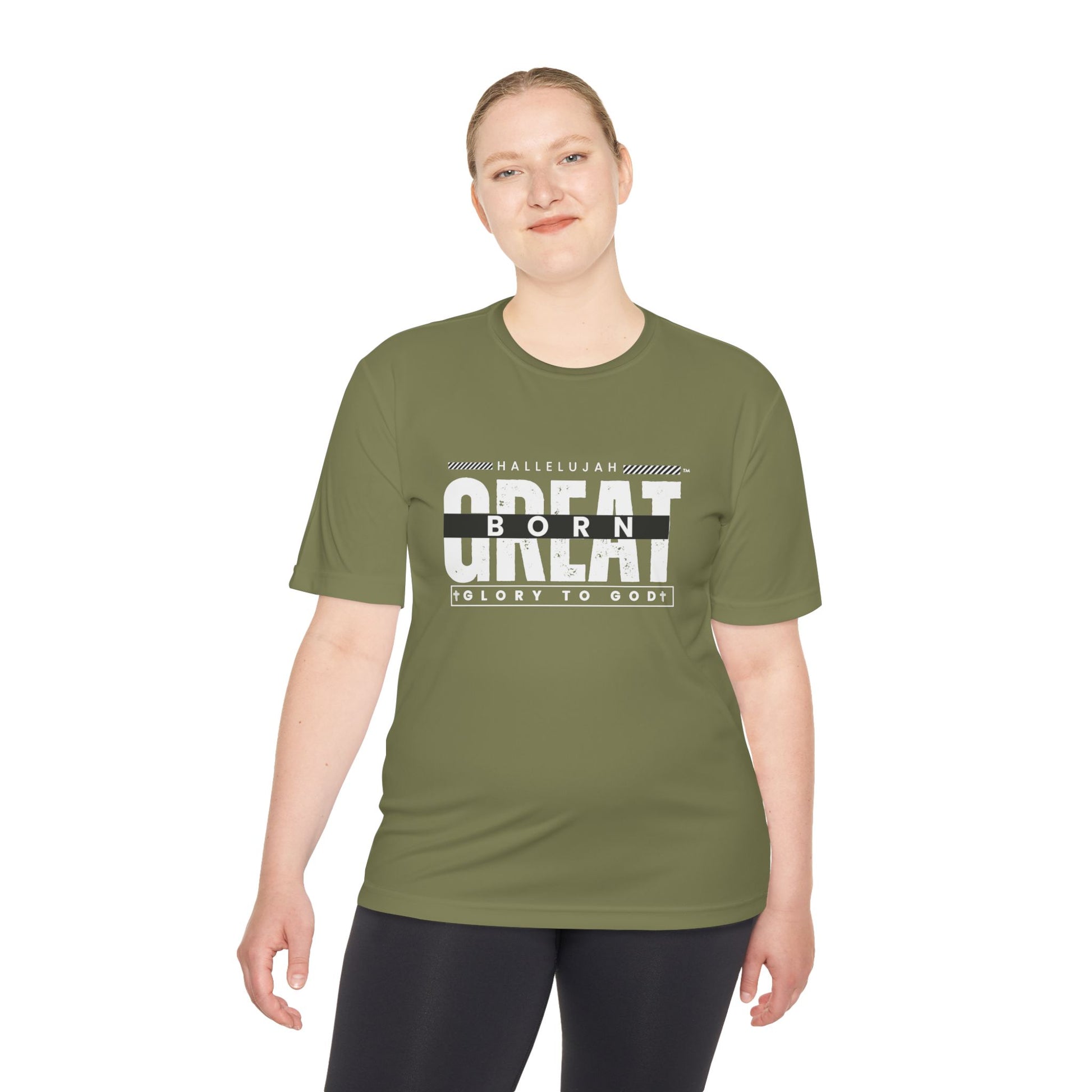 Inspirational Unisex Moisture Wicking Tee - 'Born Great' Design