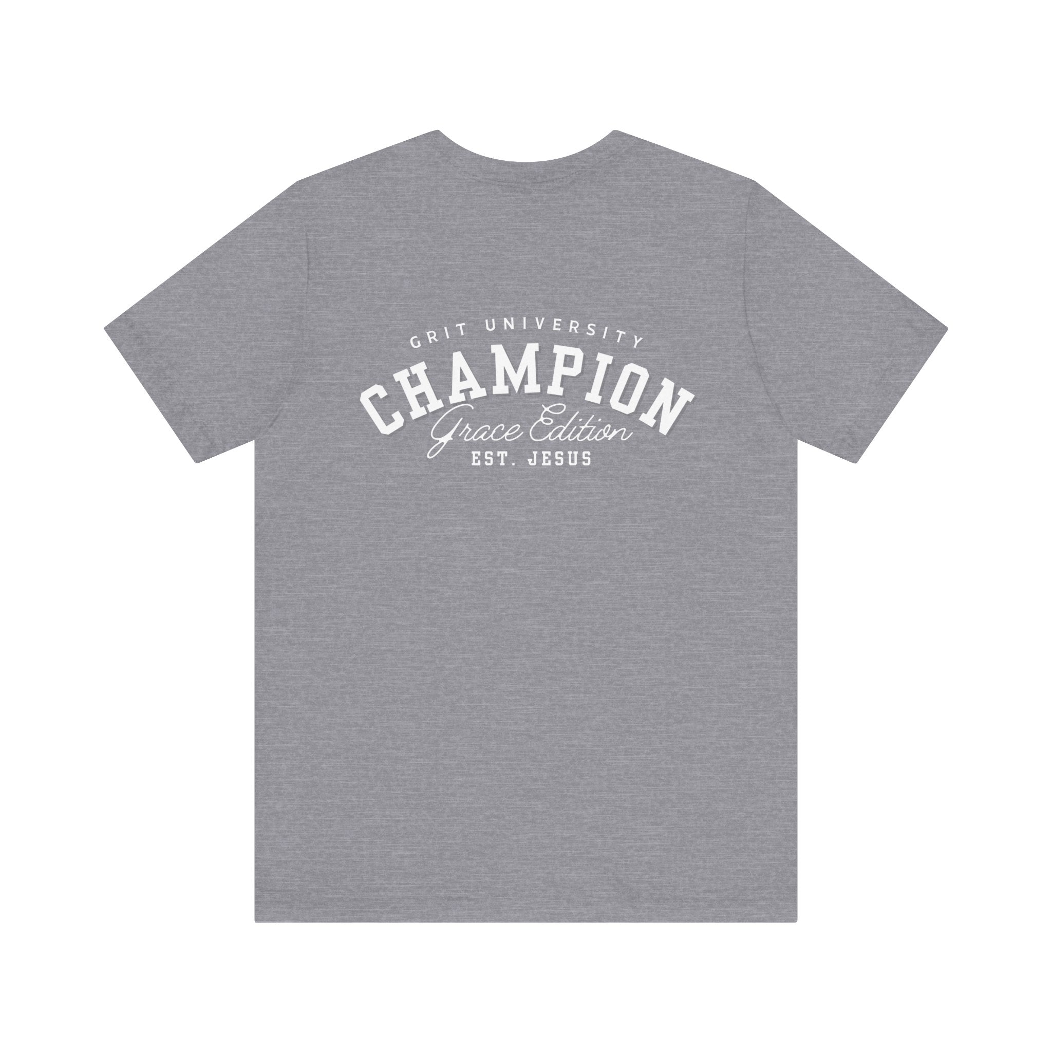 Collection of Champion Spirit Unisex Tee, Motivational T-Shirt for Everyday Wear, Ideal for College Students, Athletes, Gift for Graduates in a gallery layout